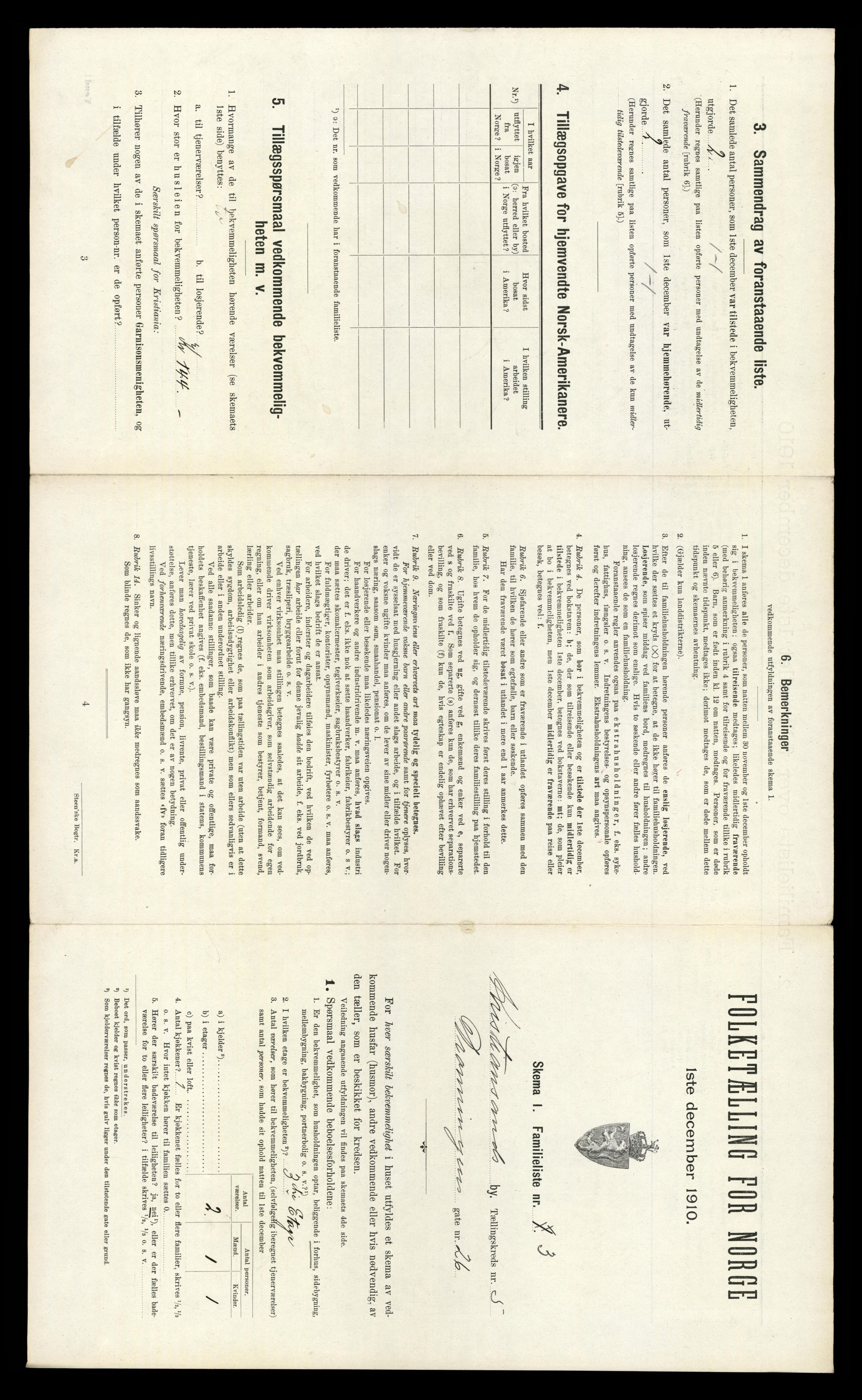 RA, 1910 census for Kristiansand, 1910, p. 1144