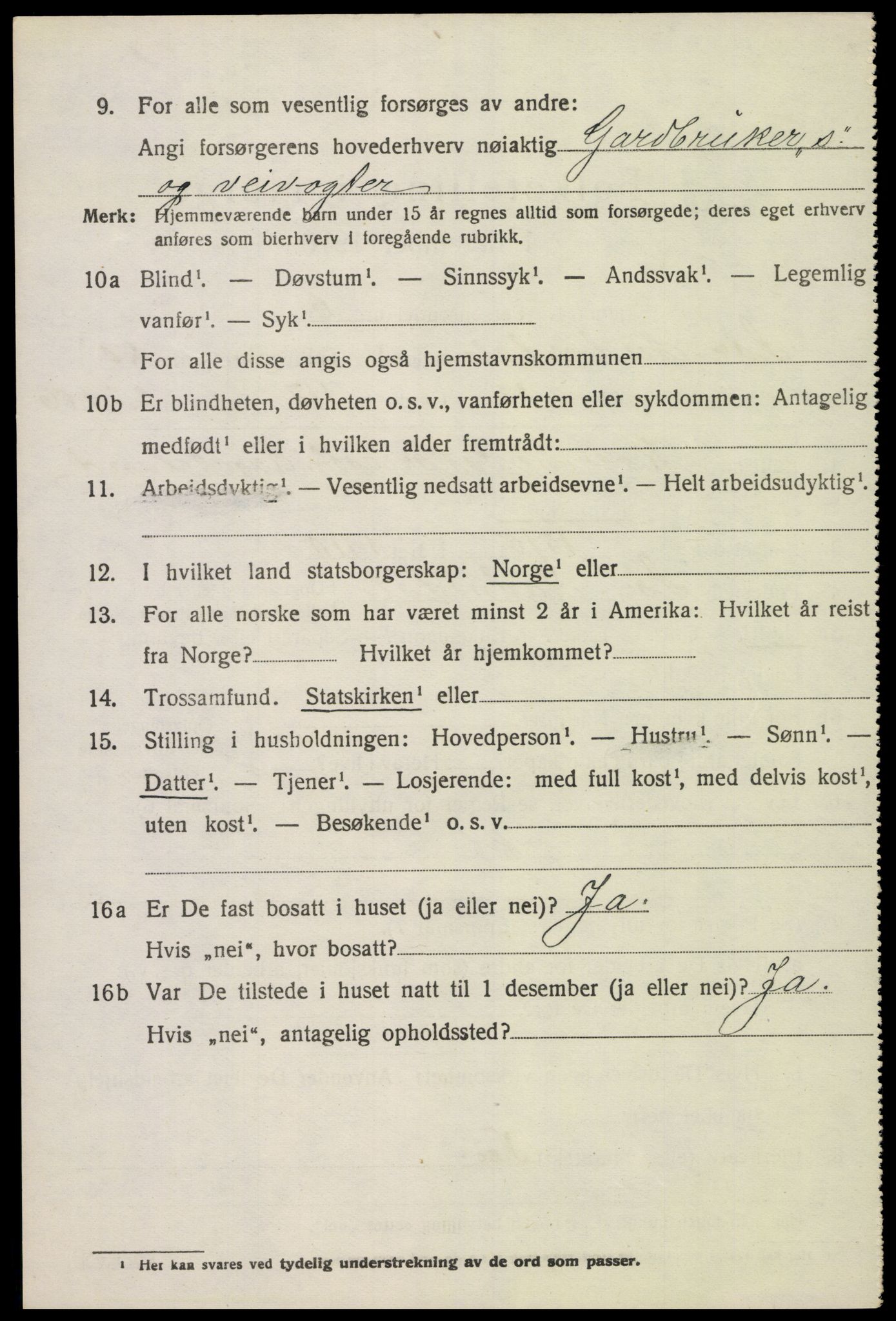 SAK, 1920 census for Sør-Audnedal, 1920, p. 6904