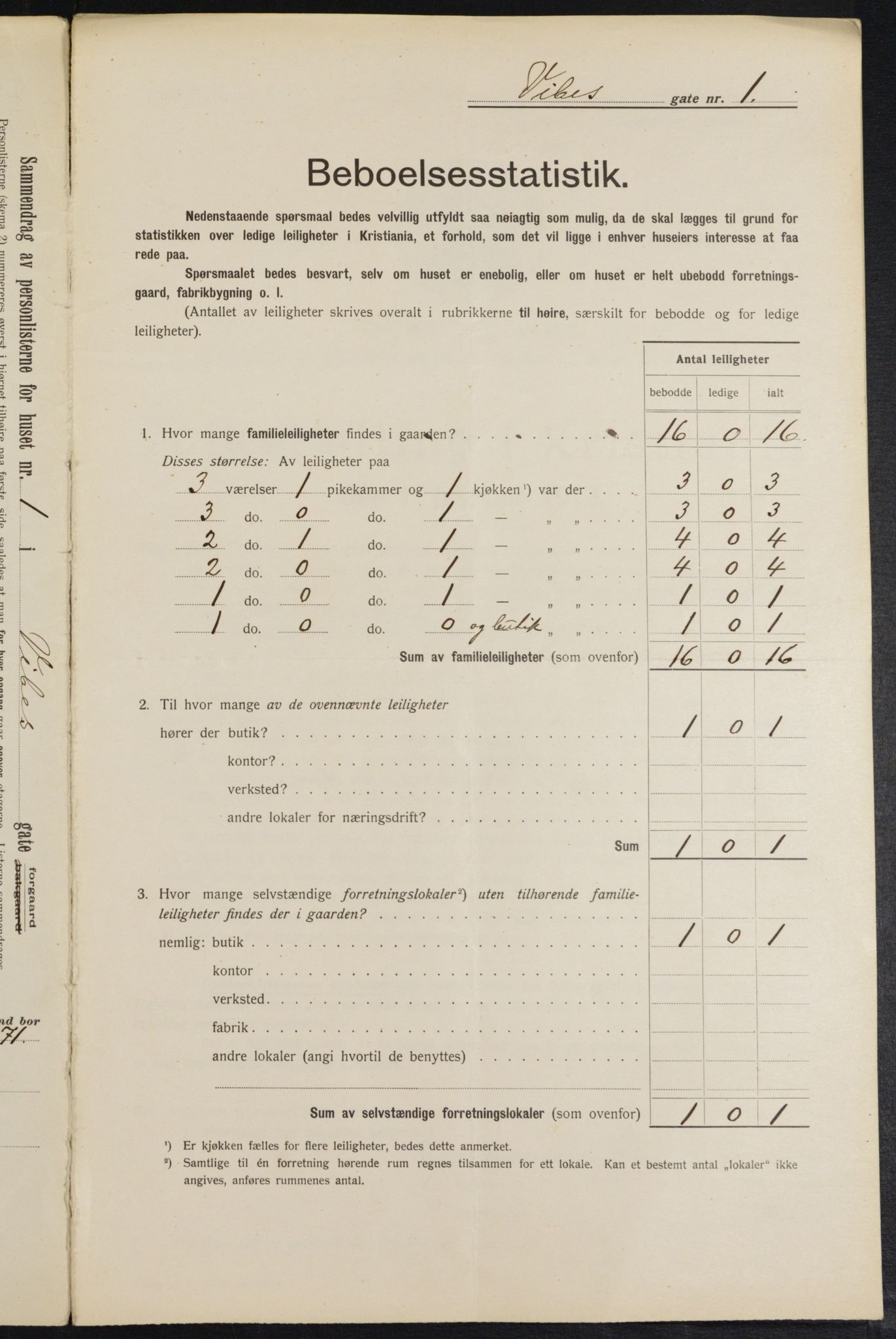 OBA, Municipal Census 1913 for Kristiania, 1913, p. 122433