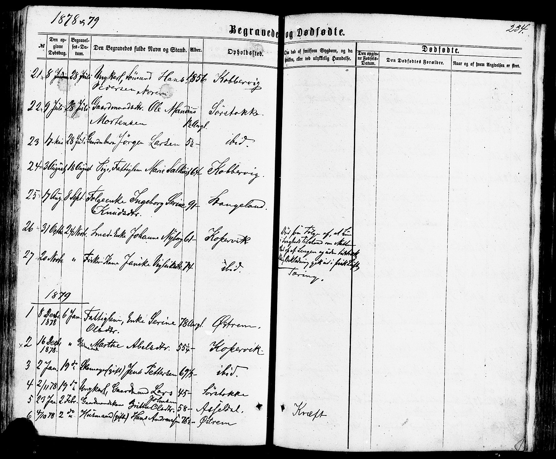 Avaldsnes sokneprestkontor, SAST/A -101851/H/Ha/Haa/L0011: Parish register (official) no. A 11, 1861-1880, p. 234