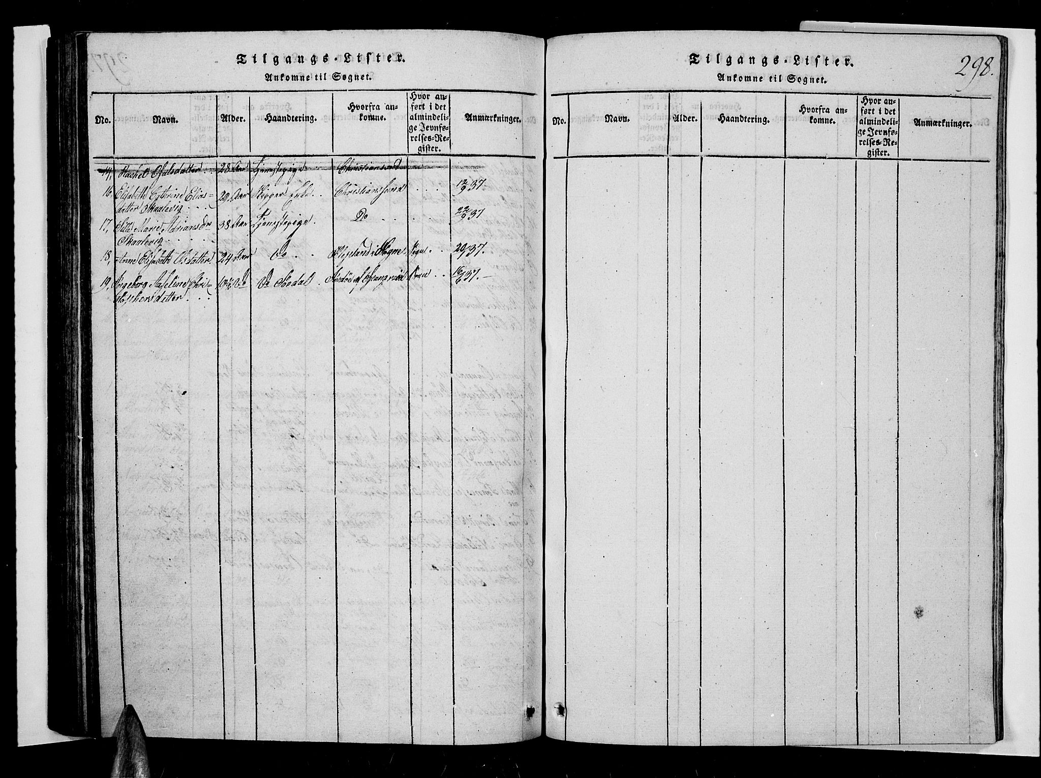 Oddernes sokneprestkontor, AV/SAK-1111-0033/F/Fb/Fba/L0003: Parish register (copy) no. B 3, 1820-1838, p. 298