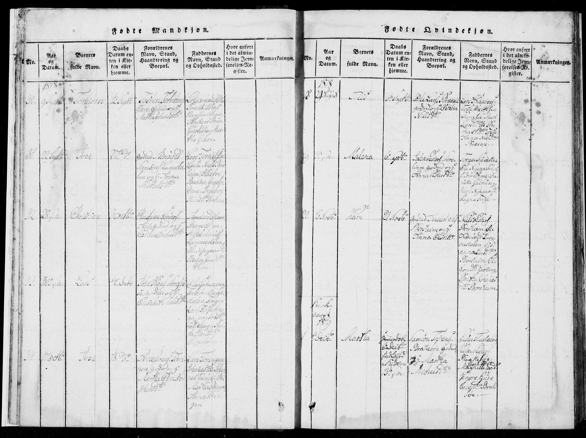 Strandebarm sokneprestembete, AV/SAB-A-78401/H/Hab: Parish register (copy) no. A  1, 1816-1826, p. 15