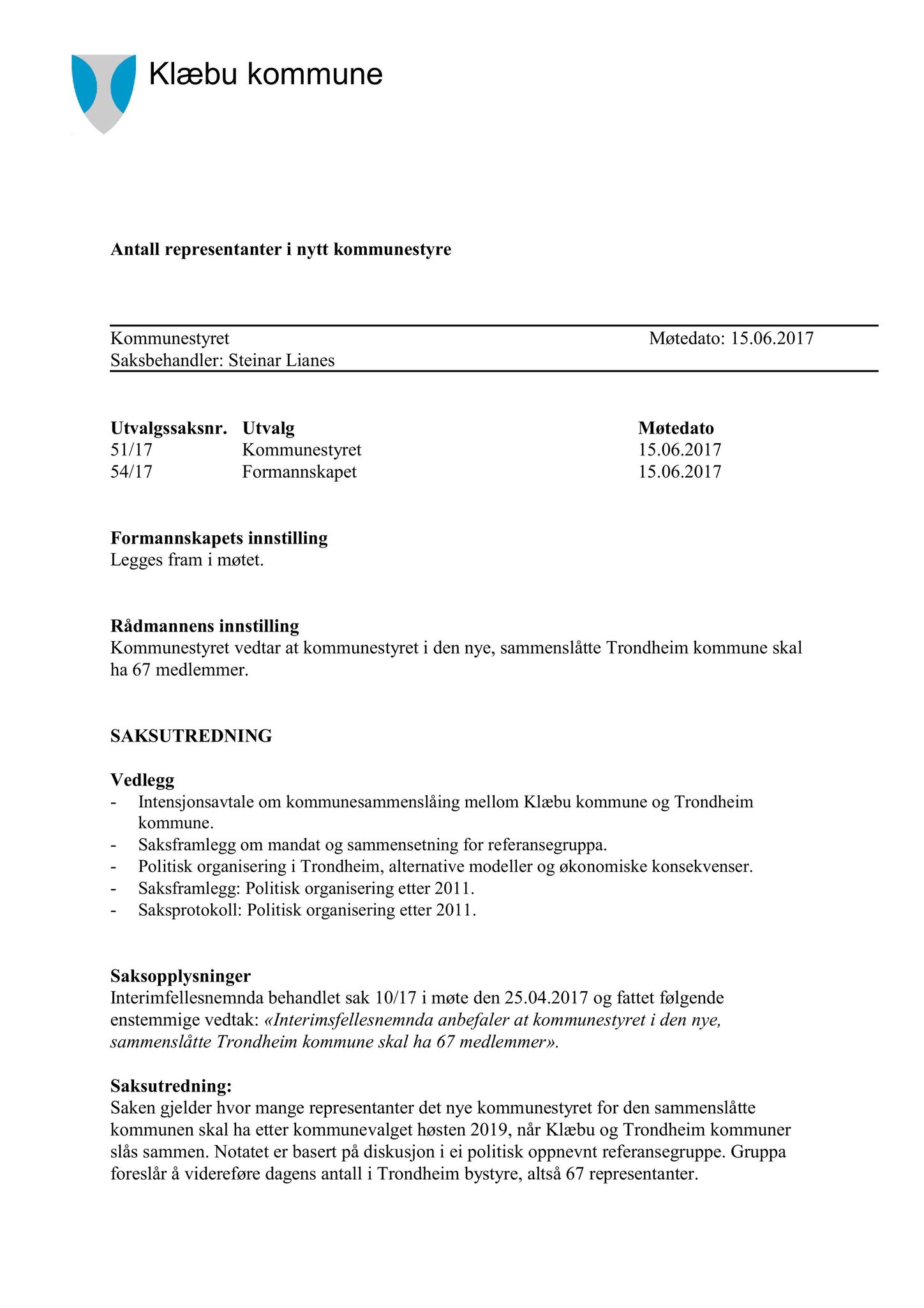 Klæbu Kommune, TRKO/KK/01-KS/L010: Kommunestyret - Møtedokumenter, 2017, p. 1291