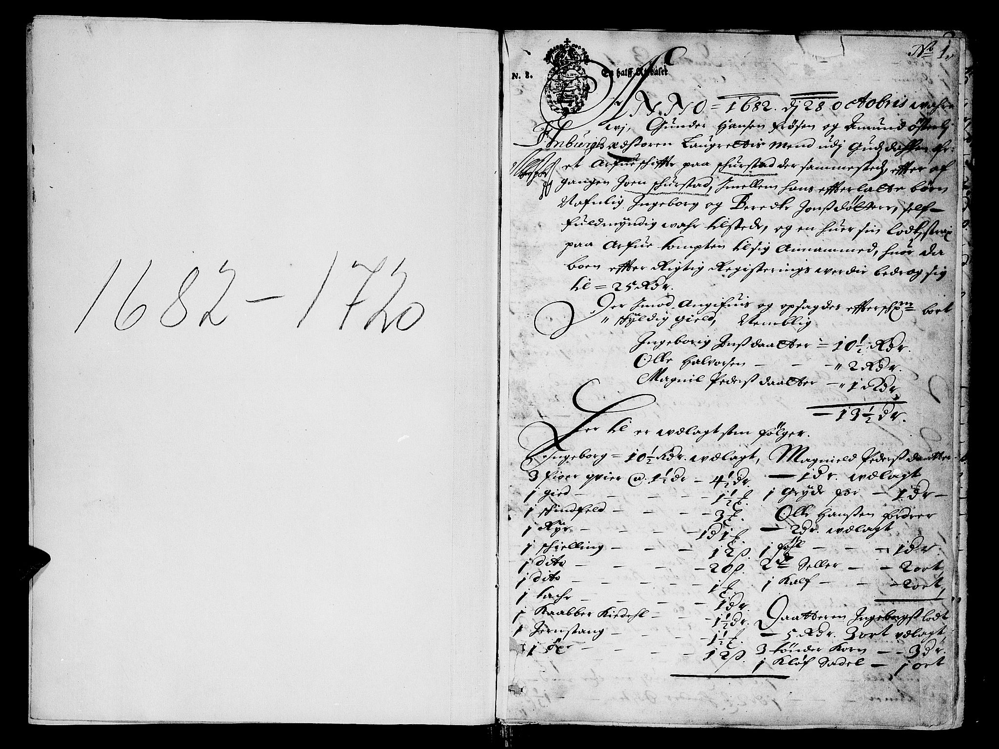 Sorenskriverier i Gudbrandsdalen, AV/SAH-TING-036/J/Ja/Jab/L0001: Skifteprotokoll - Sør-Gudbrandsdal, 1682-1721, p. 0b-1a