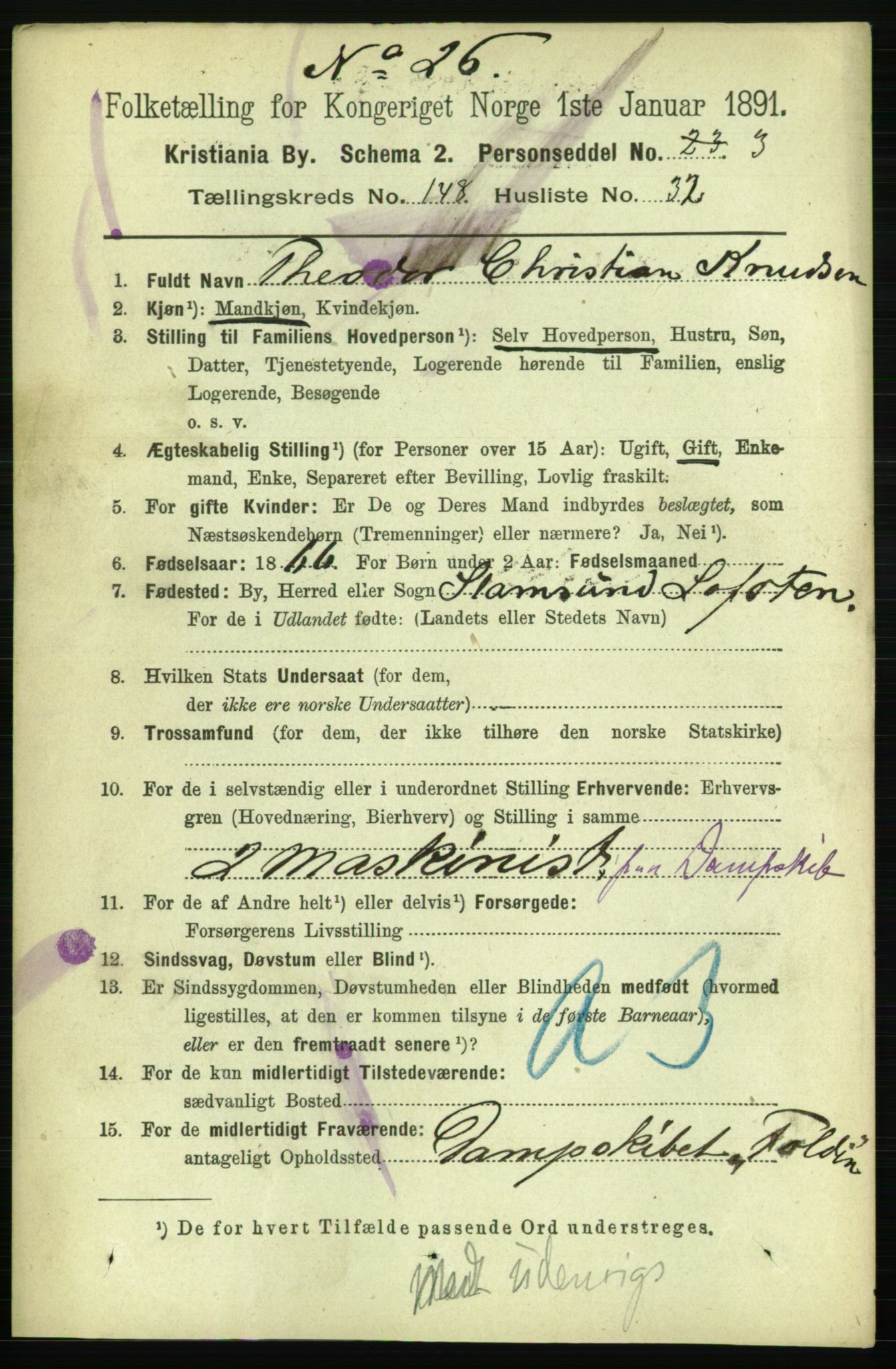 RA, 1891 census for 0301 Kristiania, 1891, p. 82882