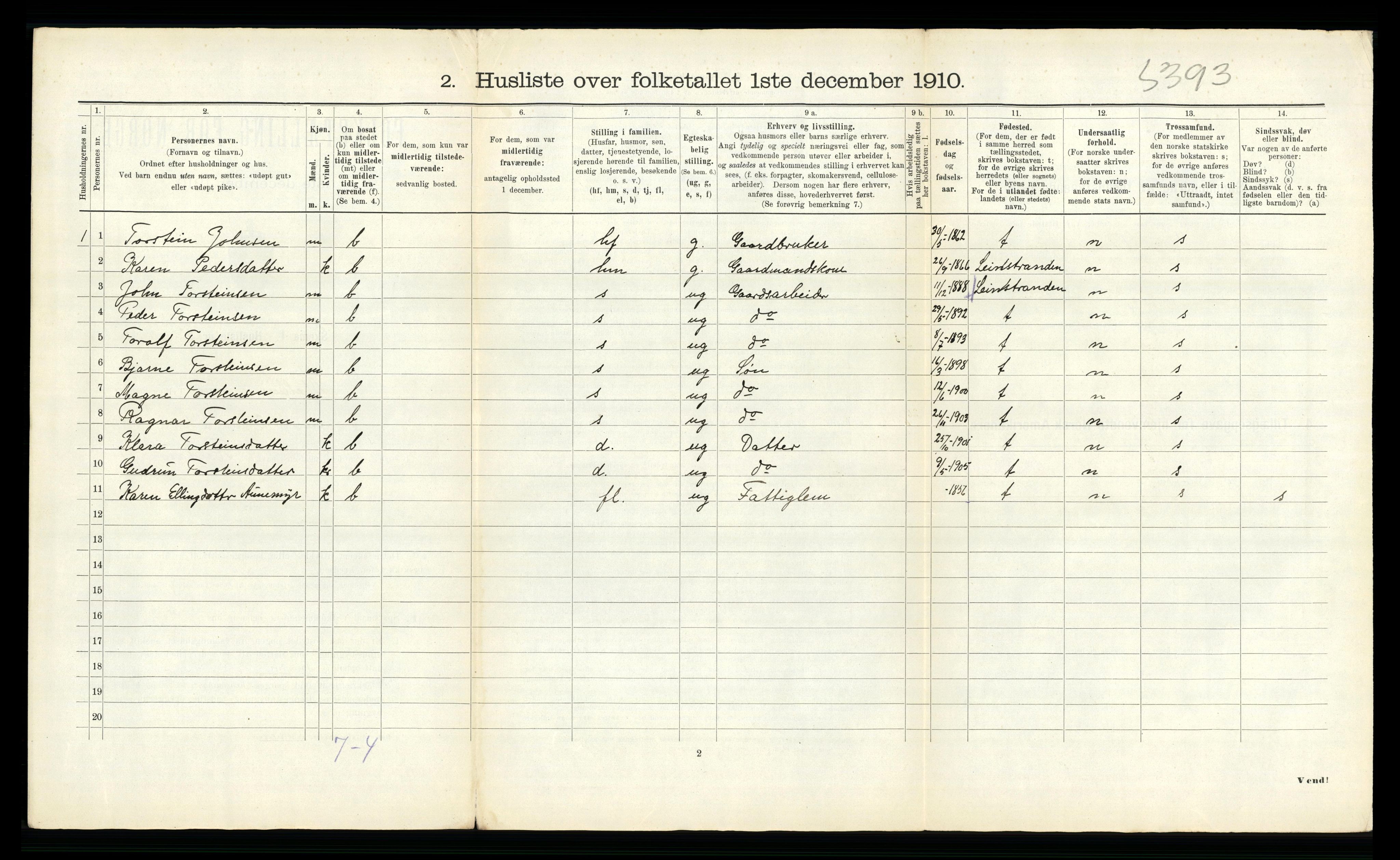 RA, 1910 census for Melhus, 1910, p. 35