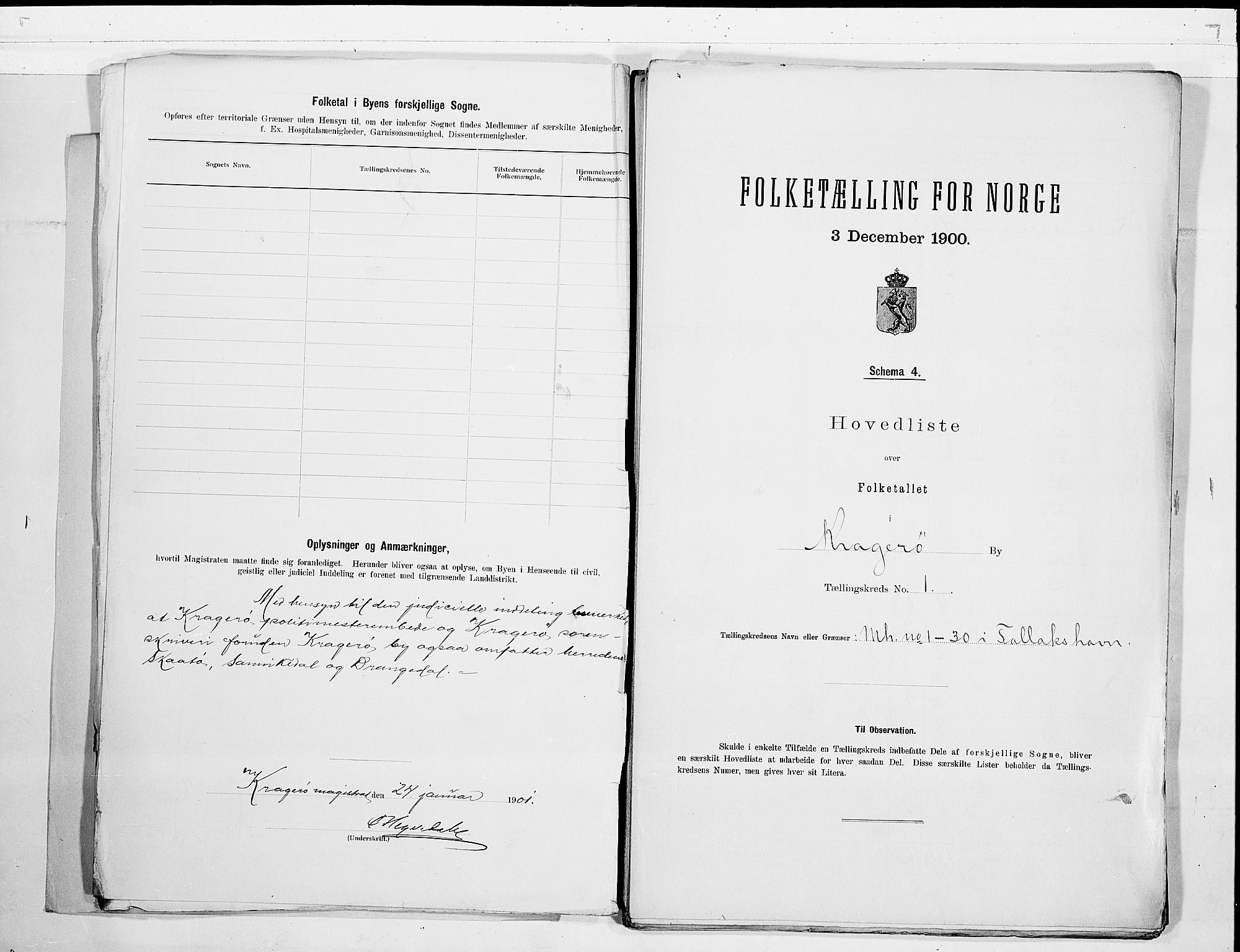 SAKO, 1900 census for Kragerø, 1900, p. 4