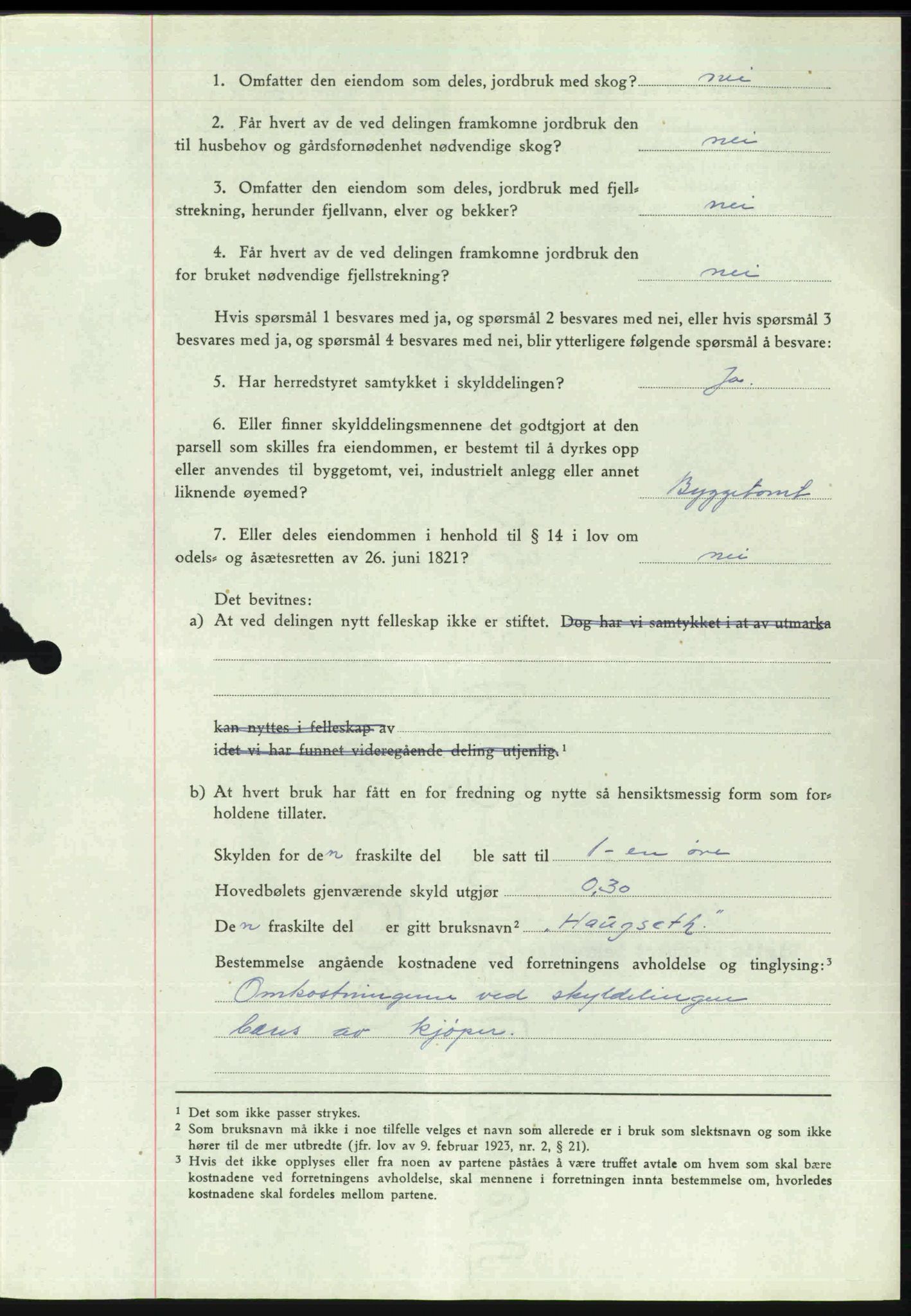 Toten tingrett, SAH/TING-006/H/Hb/Hbc/L0013: Mortgage book no. Hbc-13, 1945-1945, Diary no: : 967/1945