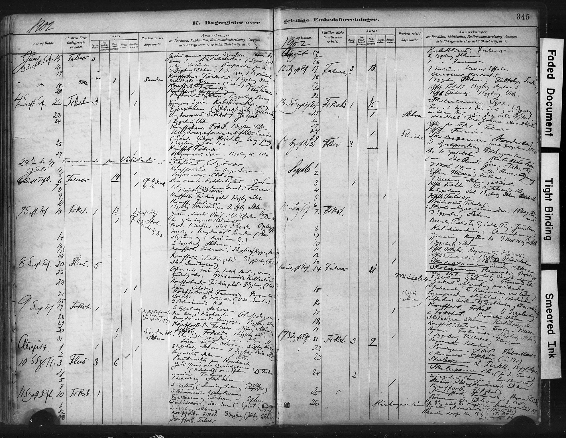 Skudenes sokneprestkontor, AV/SAST-A -101849/H/Ha/Haa/L0009: Parish register (official) no. A 6, 1882-1912, p. 345