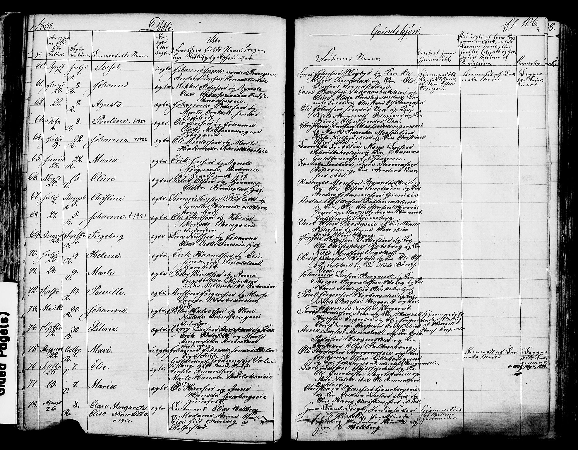 Ringsaker prestekontor, SAH/PREST-014/K/Ka/L0008: Parish register (official) no. 8, 1837-1850, p. 106