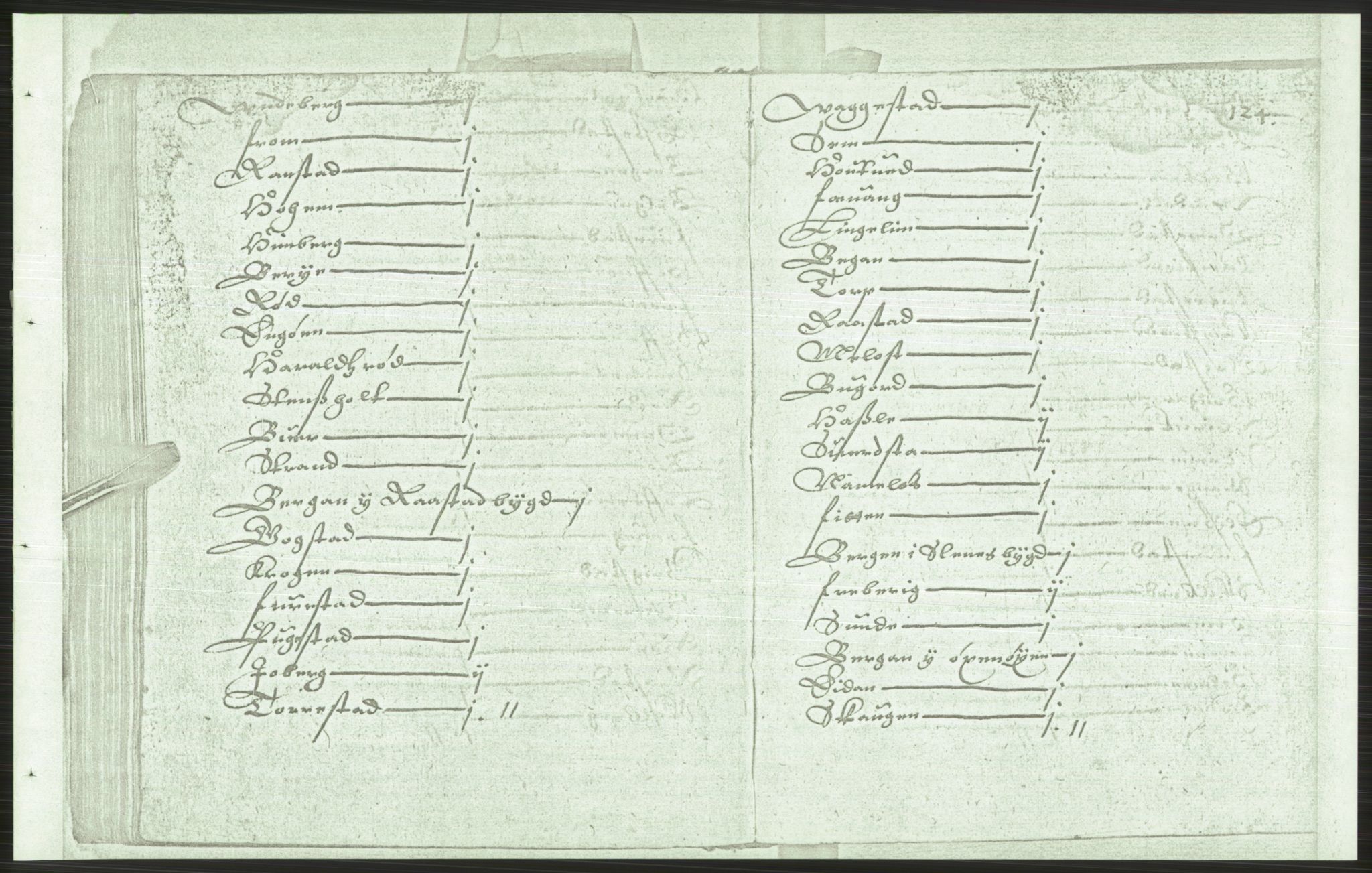 Manuskriptsamlingen, AV/RA-EA-3667/F/L0175b: Kopi av Universitetsbiblioteket, manuskript kvarto nr. 503, Manntall på fulle og halve og ødegårder uti Oslo og Hamar stift anno 1602, II Tønsberg, Brunla, Numedal, Nedre Telemark, 1602, p. 123b-124a