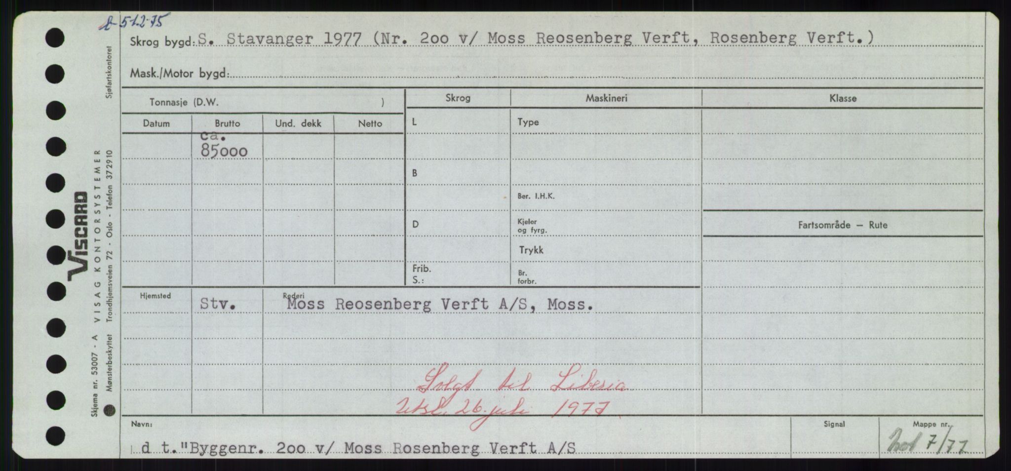 Sjøfartsdirektoratet med forløpere, Skipsmålingen, RA/S-1627/H/Hd/L0006: Fartøy, Byg-Båt, p. 539