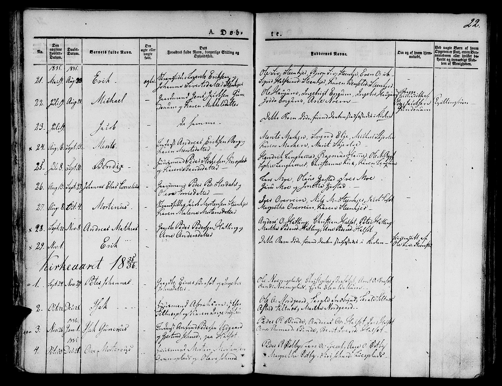 Ministerialprotokoller, klokkerbøker og fødselsregistre - Nord-Trøndelag, SAT/A-1458/746/L0445: Parish register (official) no. 746A04, 1826-1846, p. 22