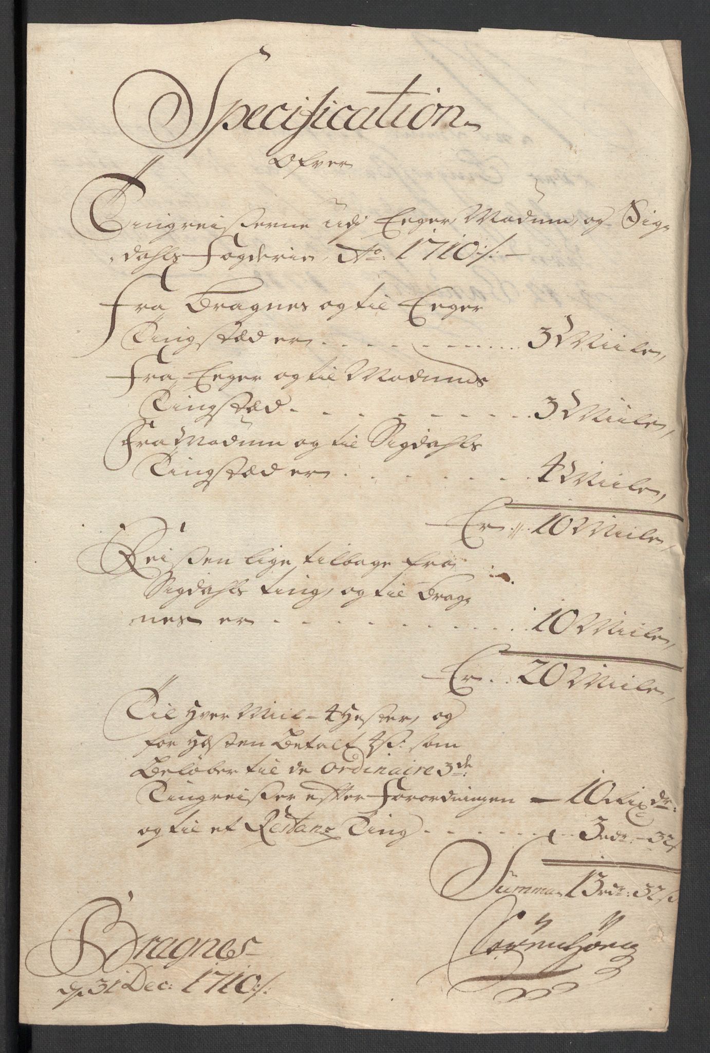 Rentekammeret inntil 1814, Reviderte regnskaper, Fogderegnskap, AV/RA-EA-4092/R31/L1704: Fogderegnskap Hurum, Røyken, Eiker, Lier og Buskerud, 1710, p. 336