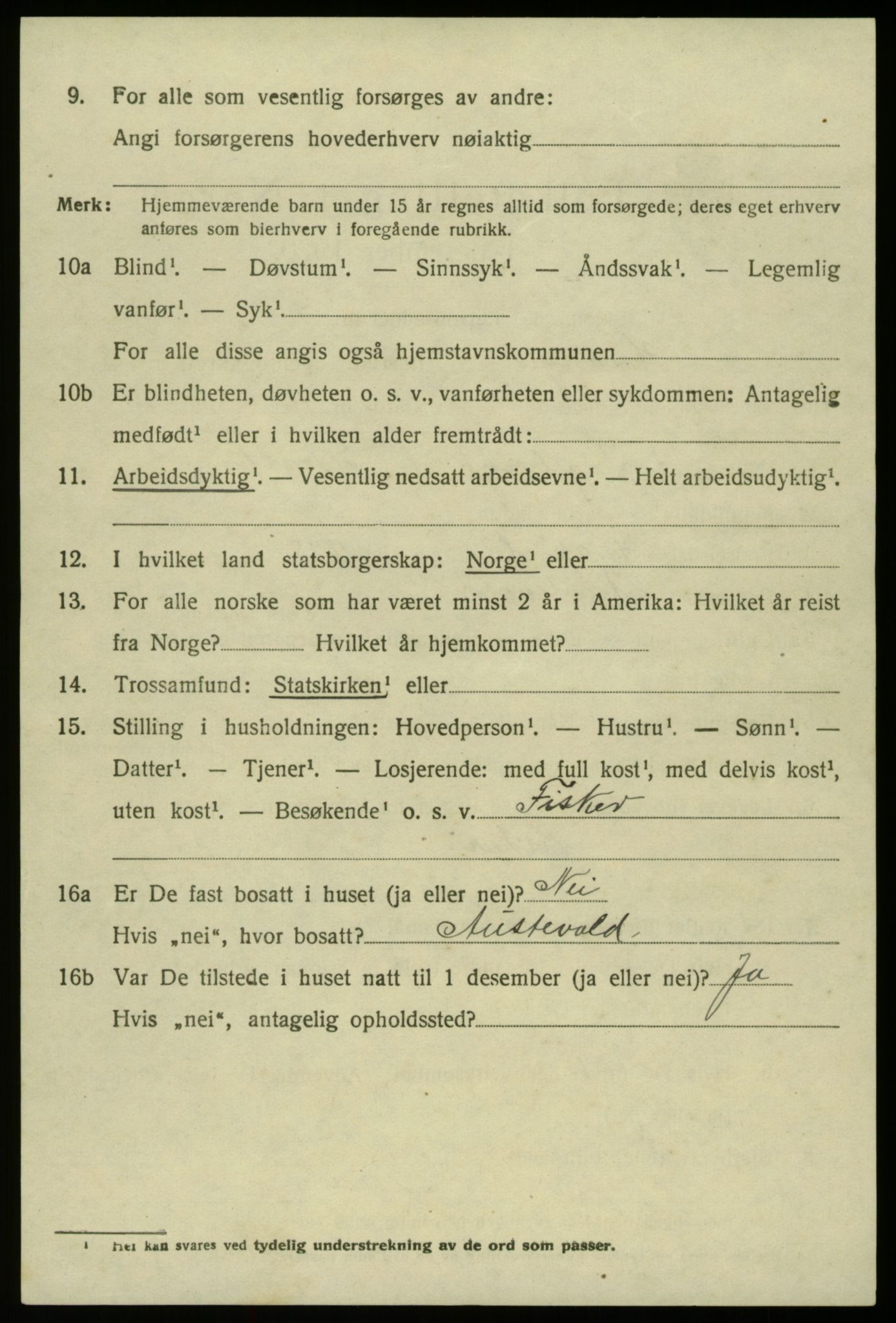 SAB, 1920 census for Hosanger, 1920, p. 1890
