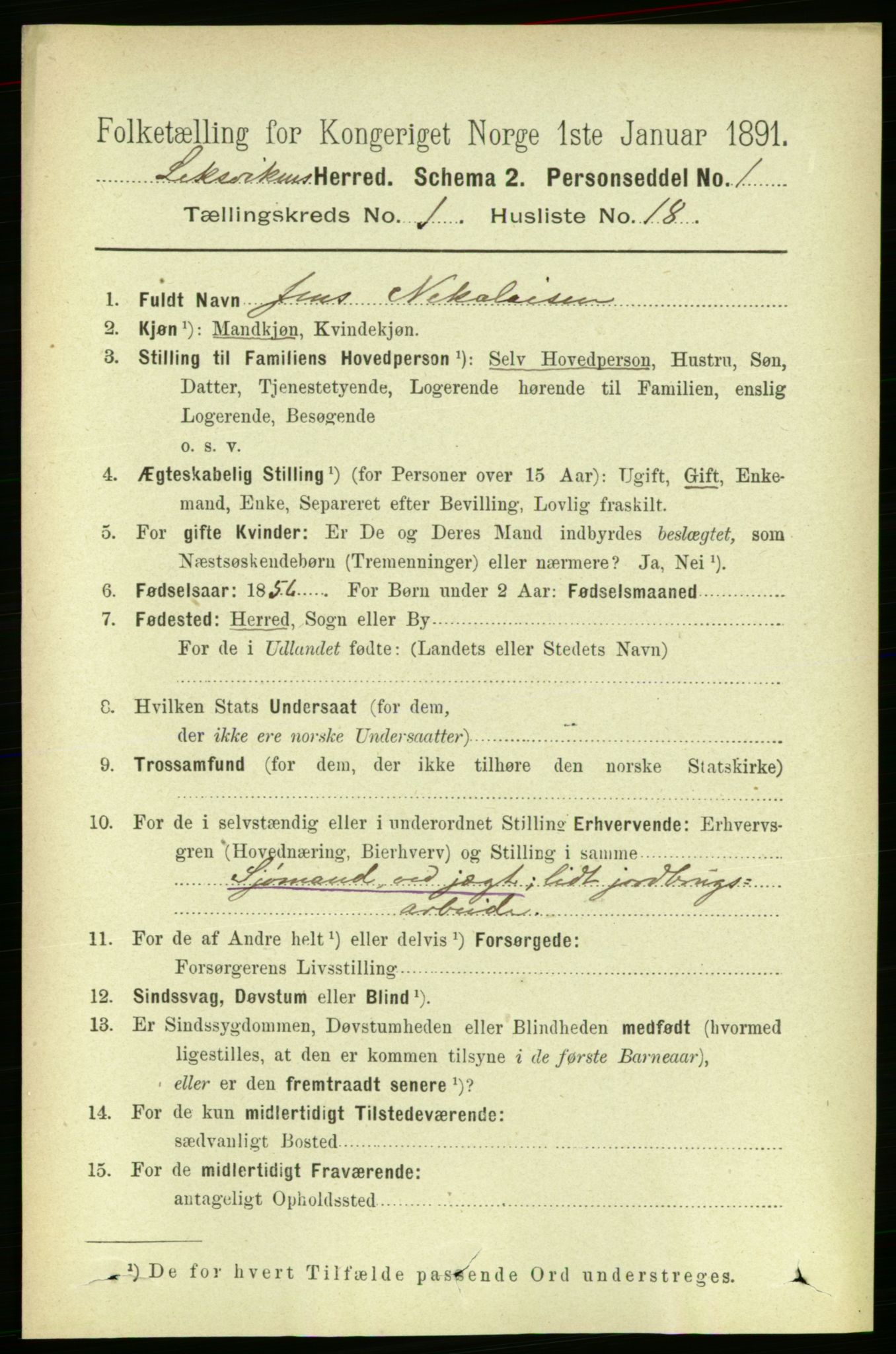 RA, 1891 census for 1718 Leksvik, 1891, p. 219