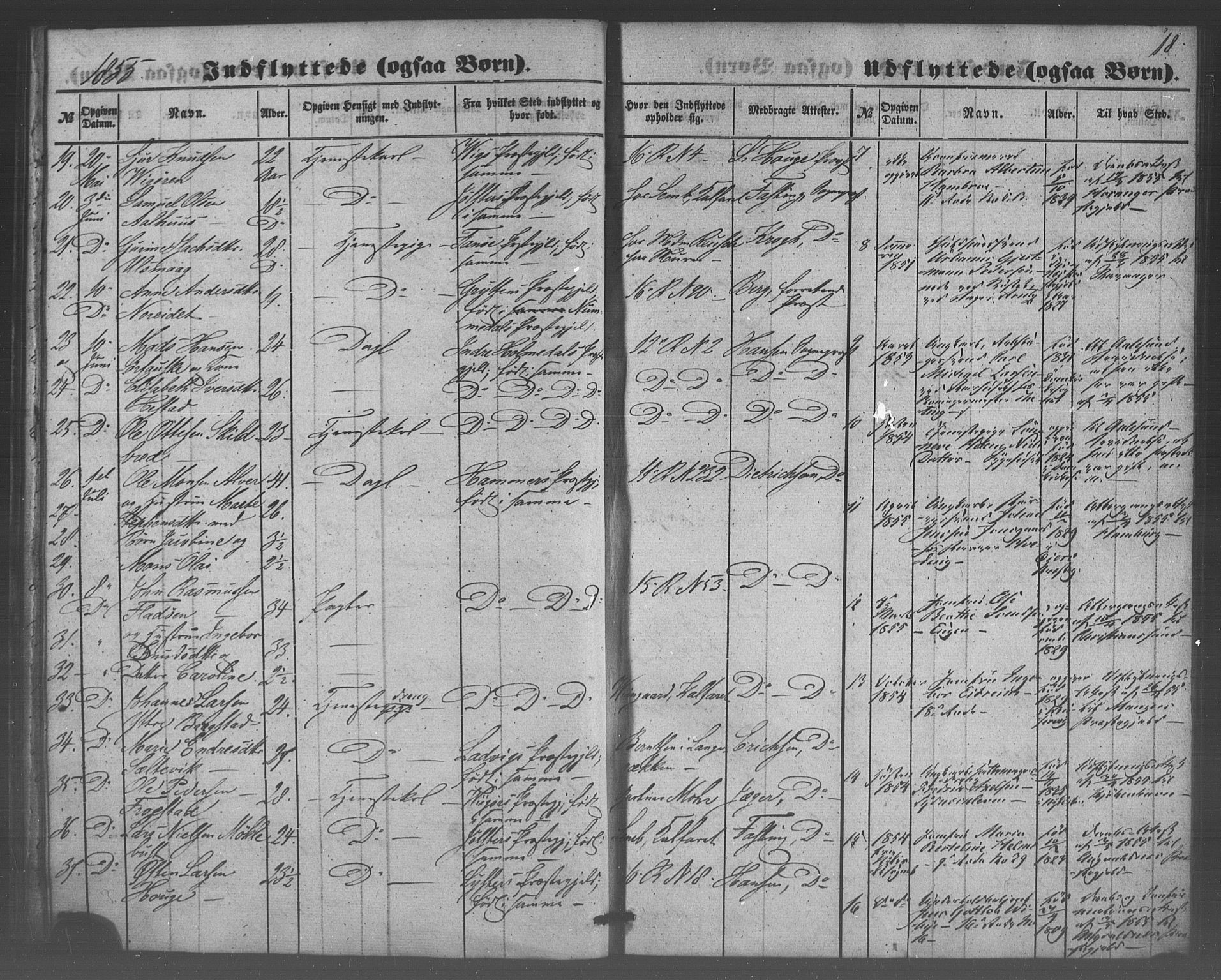 Domkirken sokneprestembete, SAB/A-74801/H/Haa/L0047: Parish register (official) no. F 2, 1852-1868, p. 18