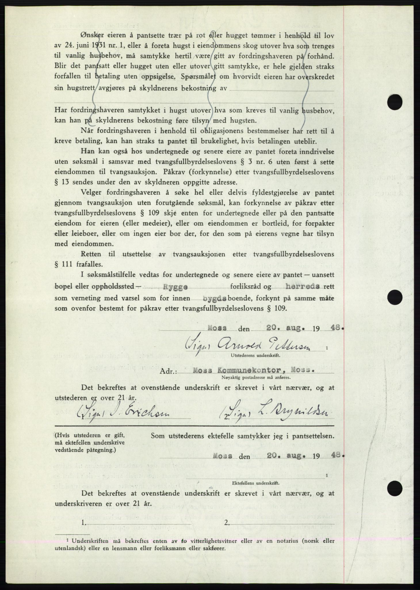 Moss sorenskriveri, AV/SAO-A-10168: Mortgage book no. B20, 1948-1948, Diary no: : 2202/1948