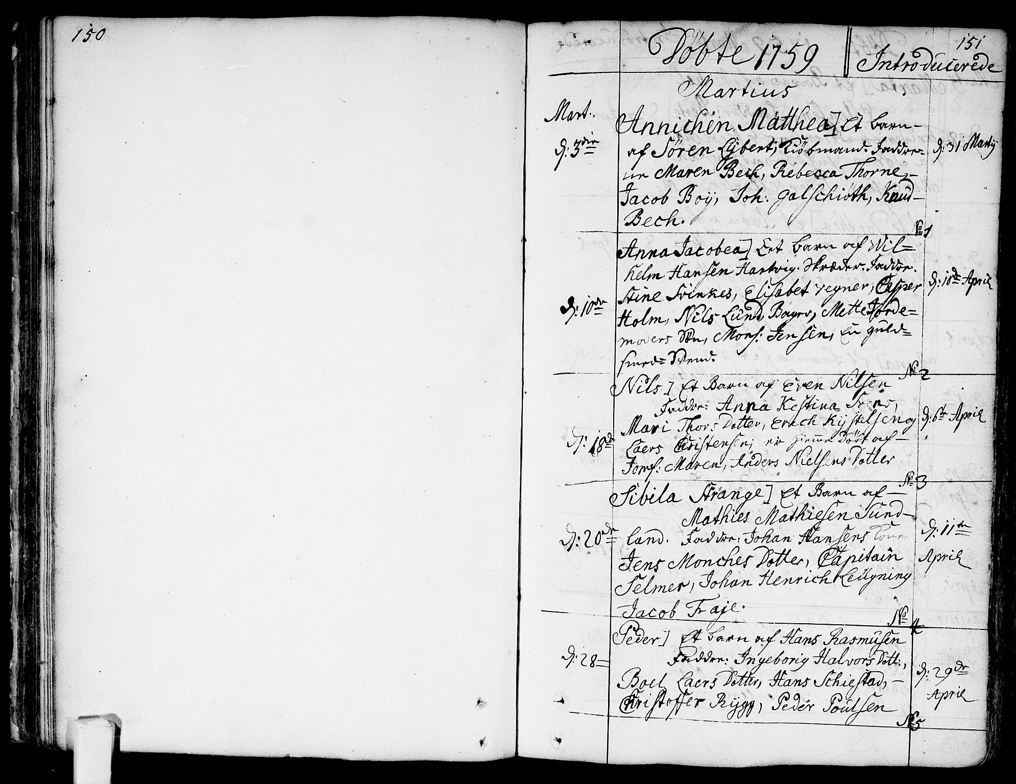 Bragernes kirkebøker, SAKO/A-6/F/Fa/L0005: Parish register (official) no. I 5, 1759-1781, p. 150-151