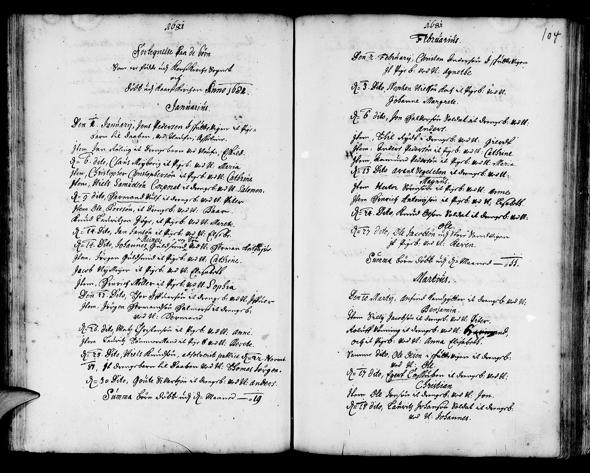 Korskirken sokneprestembete, SAB/A-76101/H/Haa/L0001: Parish register (official) no. A 1, 1674-1688, p. 104