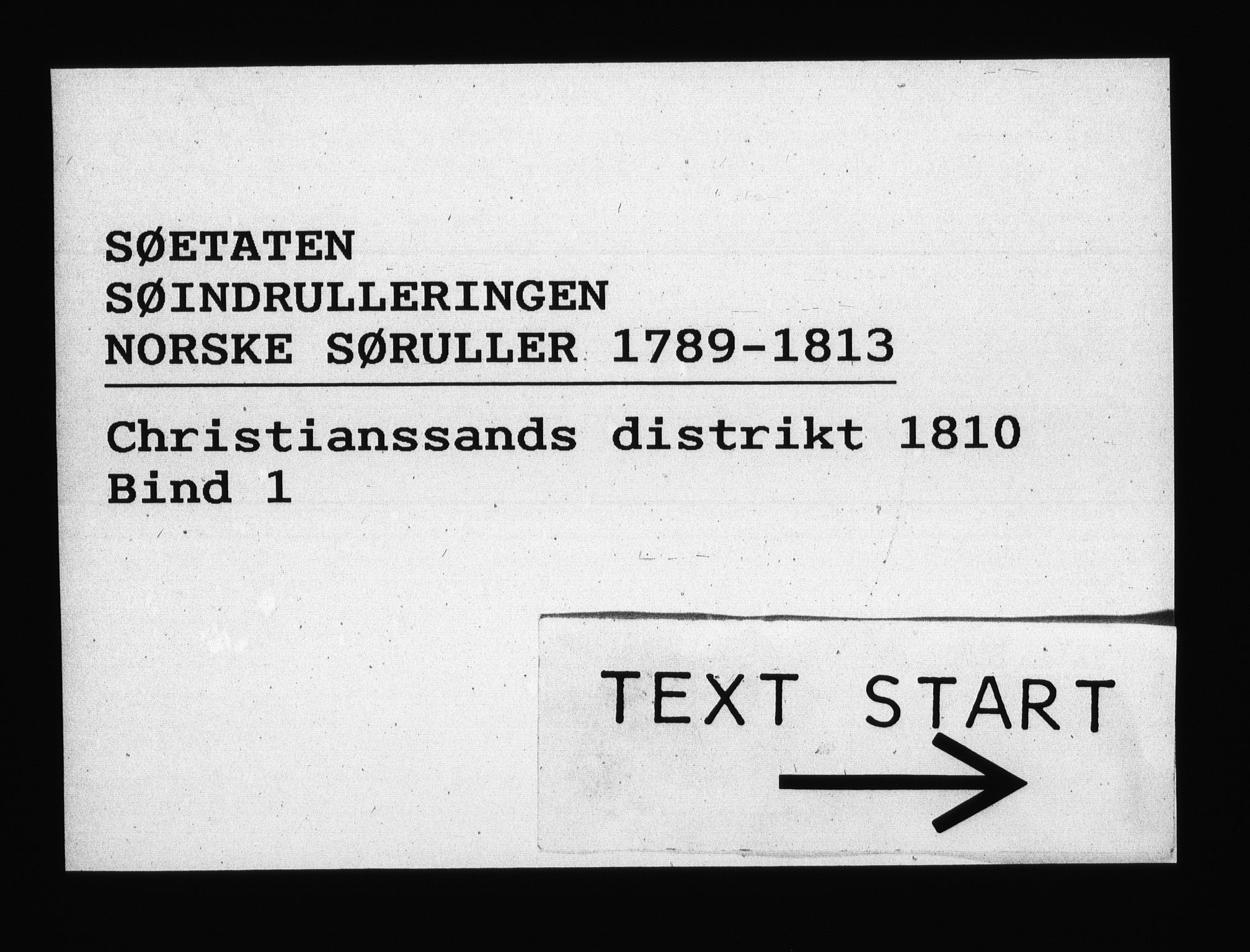 Sjøetaten, RA/EA-3110/F/L0075: Kristiansand distrikt, bind 1, 1810