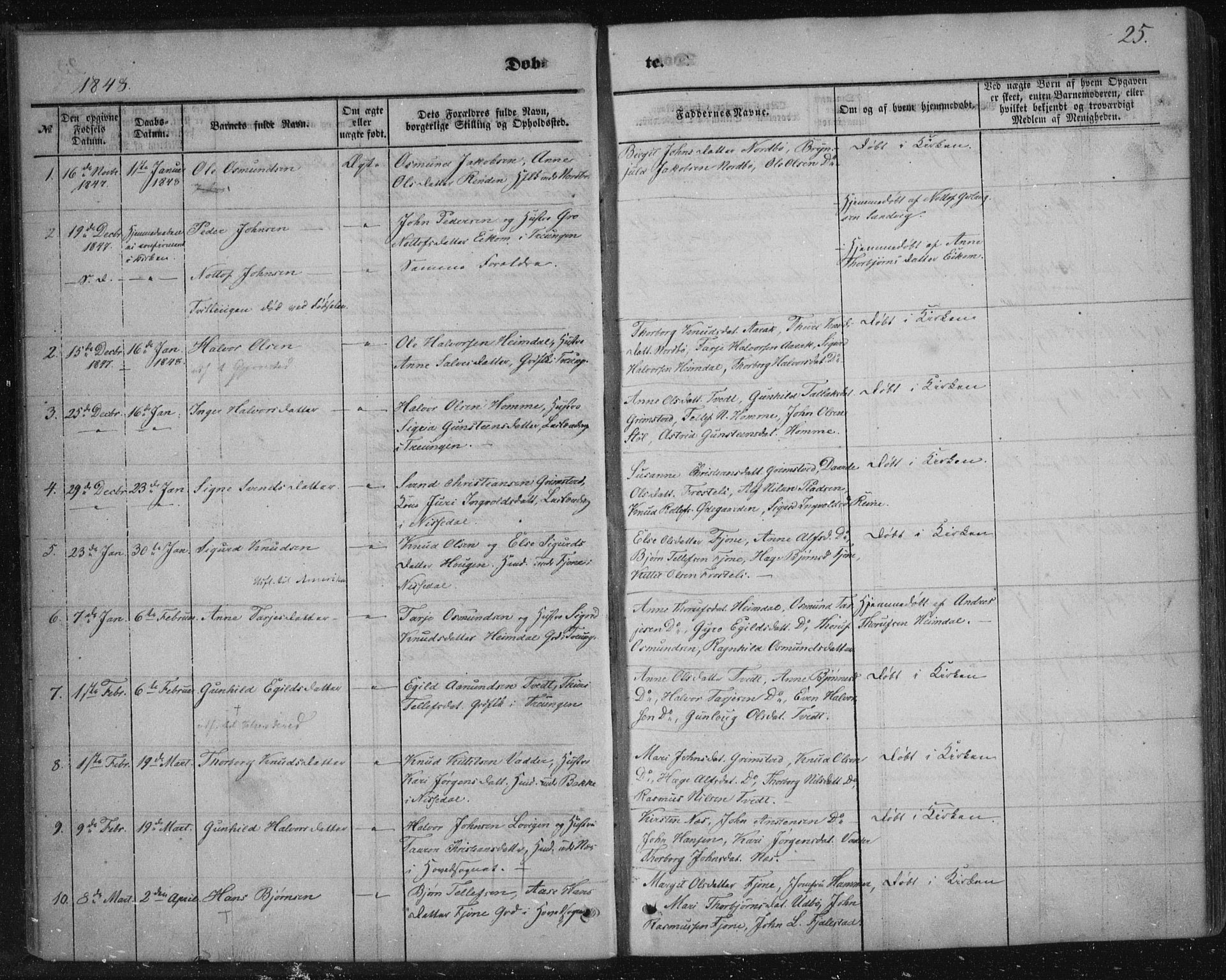 Nissedal kirkebøker, SAKO/A-288/F/Fa/L0003: Parish register (official) no. I 3, 1846-1870, p. 24-25