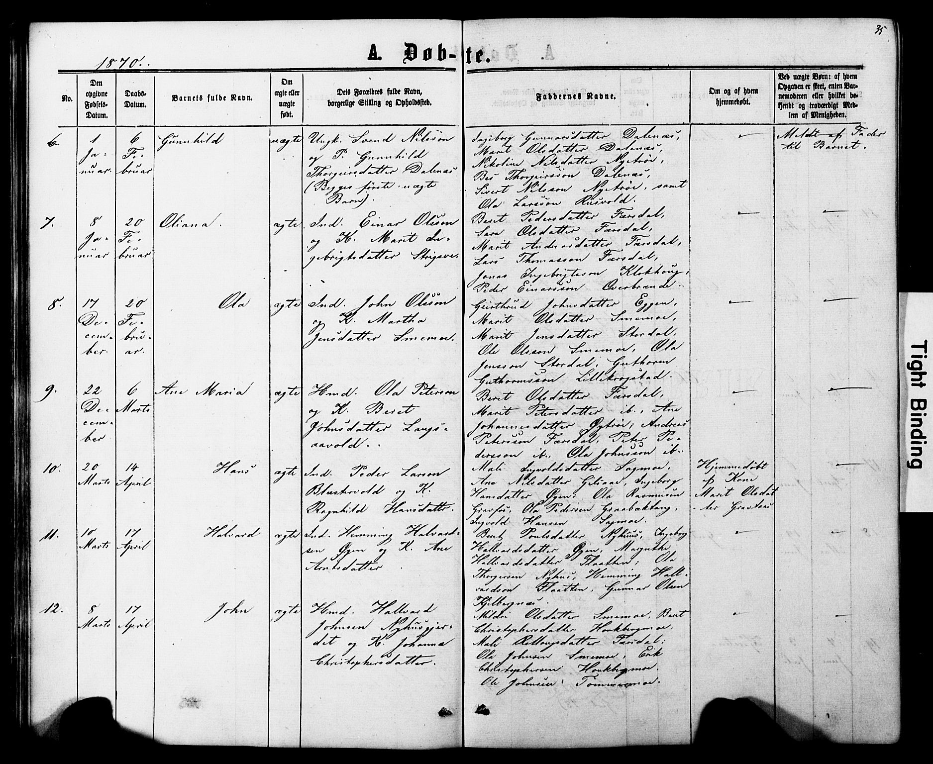 Ministerialprotokoller, klokkerbøker og fødselsregistre - Nord-Trøndelag, SAT/A-1458/706/L0049: Parish register (copy) no. 706C01, 1864-1895, p. 35