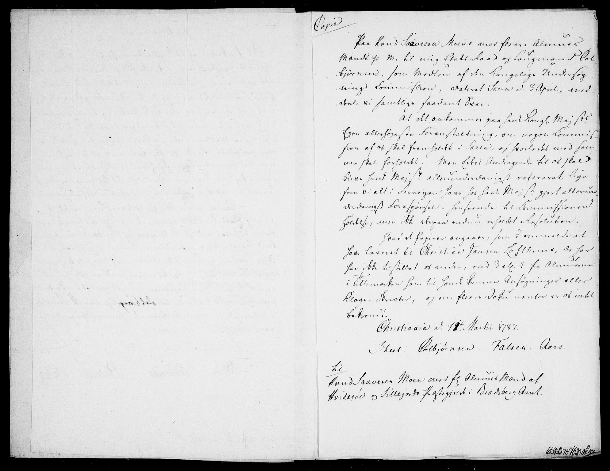 Danske Kanselli, Skapsaker, AV/RA-EA-4061/F/L0097: Skap 16, pakke 7 III, 1787, p. 38