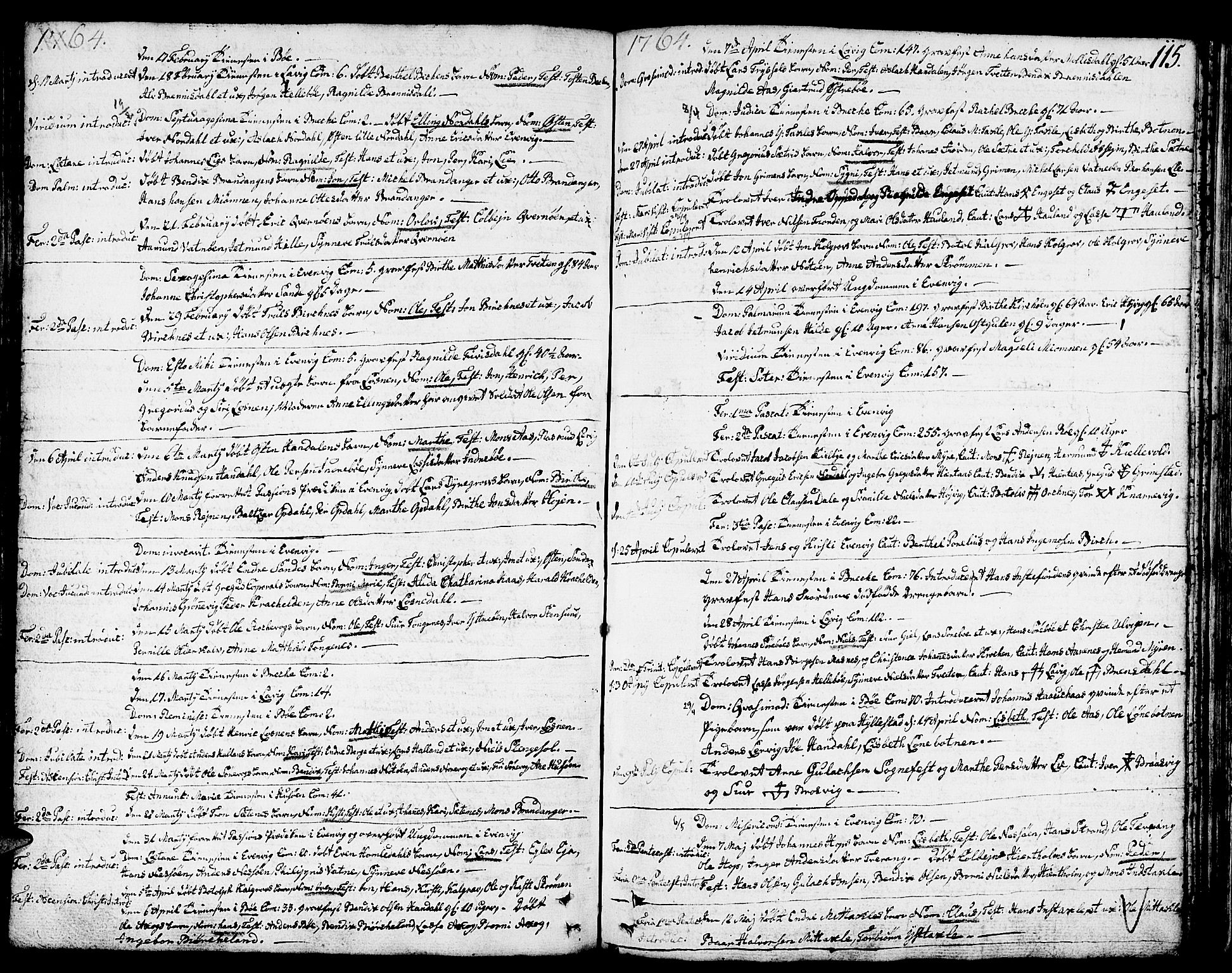 Gulen sokneprestembete, SAB/A-80201/H/Haa/Haaa/L0012: Parish register (official) no. A 12, 1749-1776, p. 115