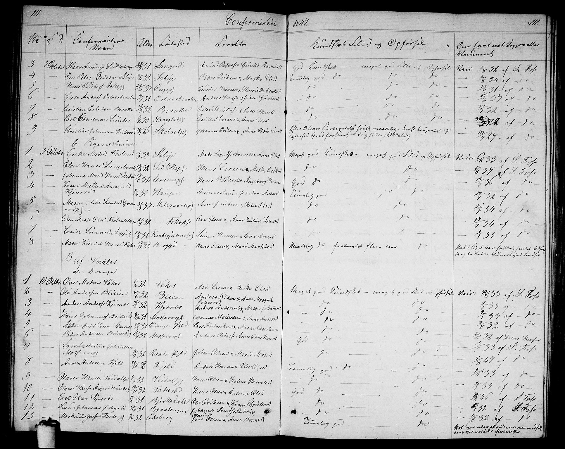 Våler prestekontor Kirkebøker, AV/SAO-A-11083/G/Ga/L0002: Parish register (copy) no. I 2, 1839-1860, p. 111