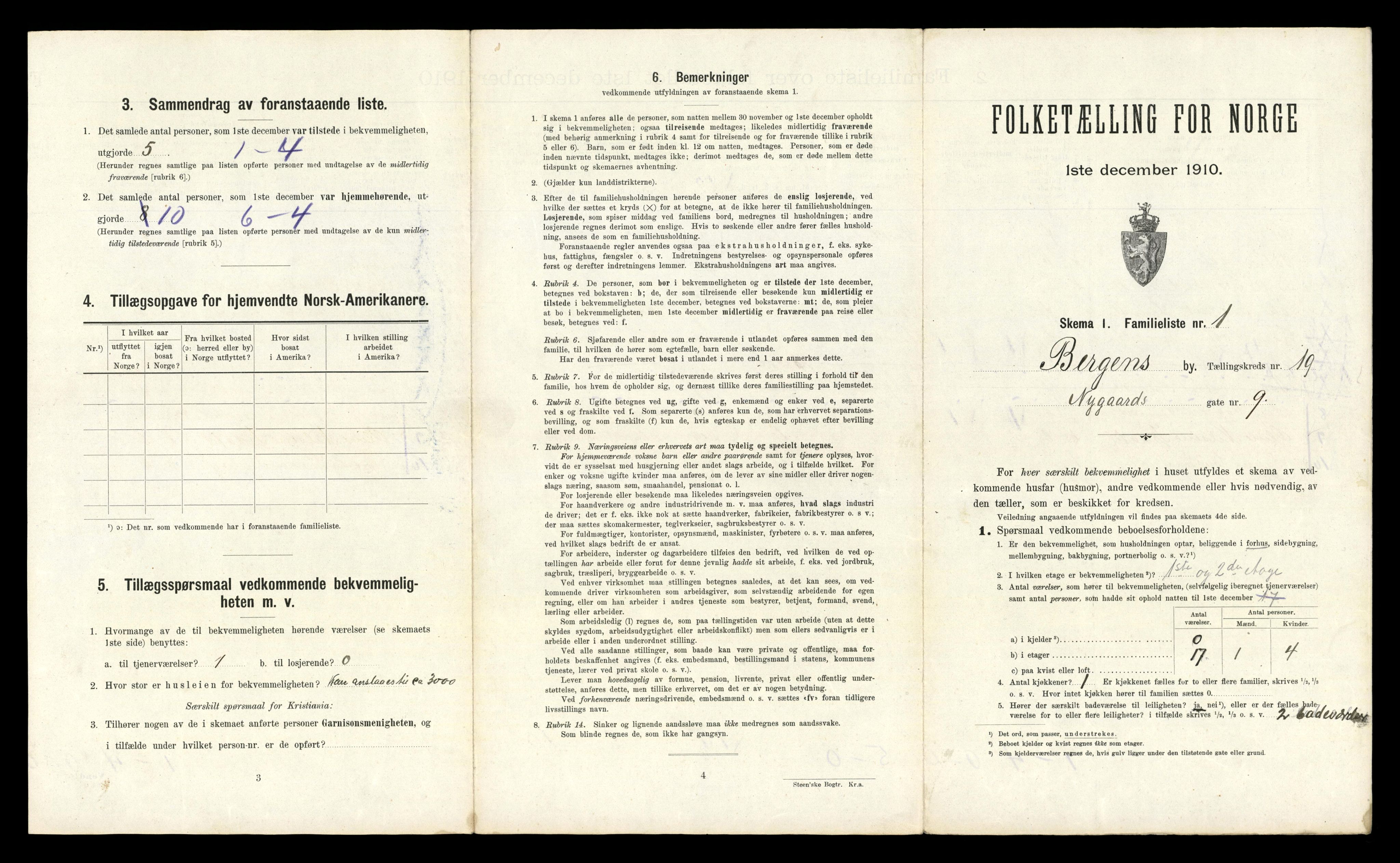 RA, 1910 census for Bergen, 1910, p. 6079