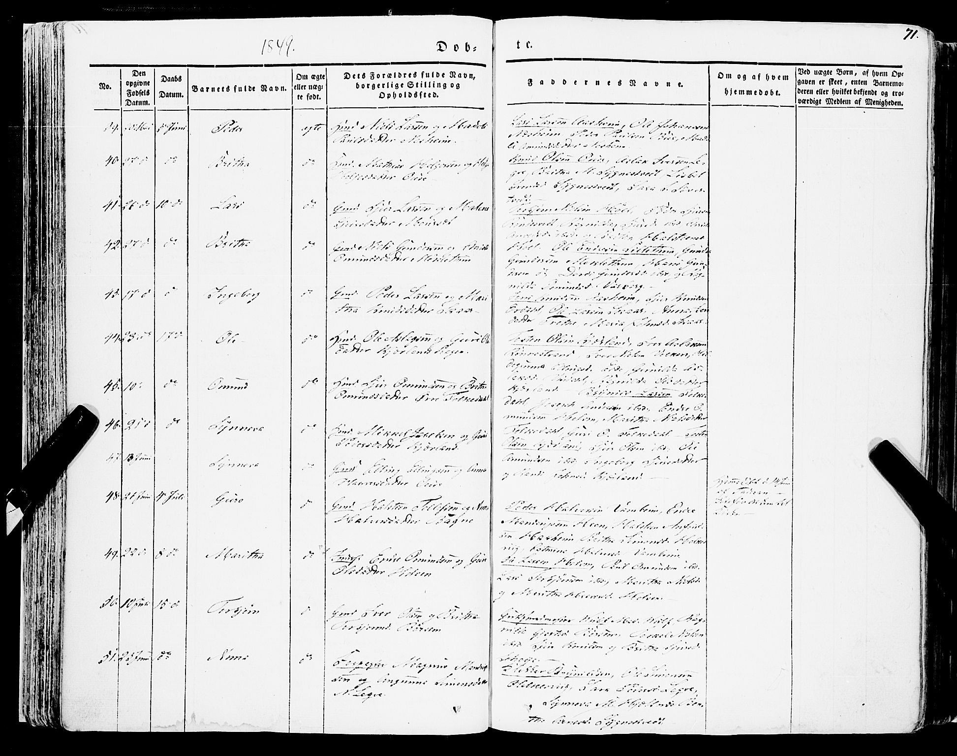 Ulvik sokneprestembete, AV/SAB-A-78801/H/Haa: Parish register (official) no. A 12, 1839-1853, p. 71