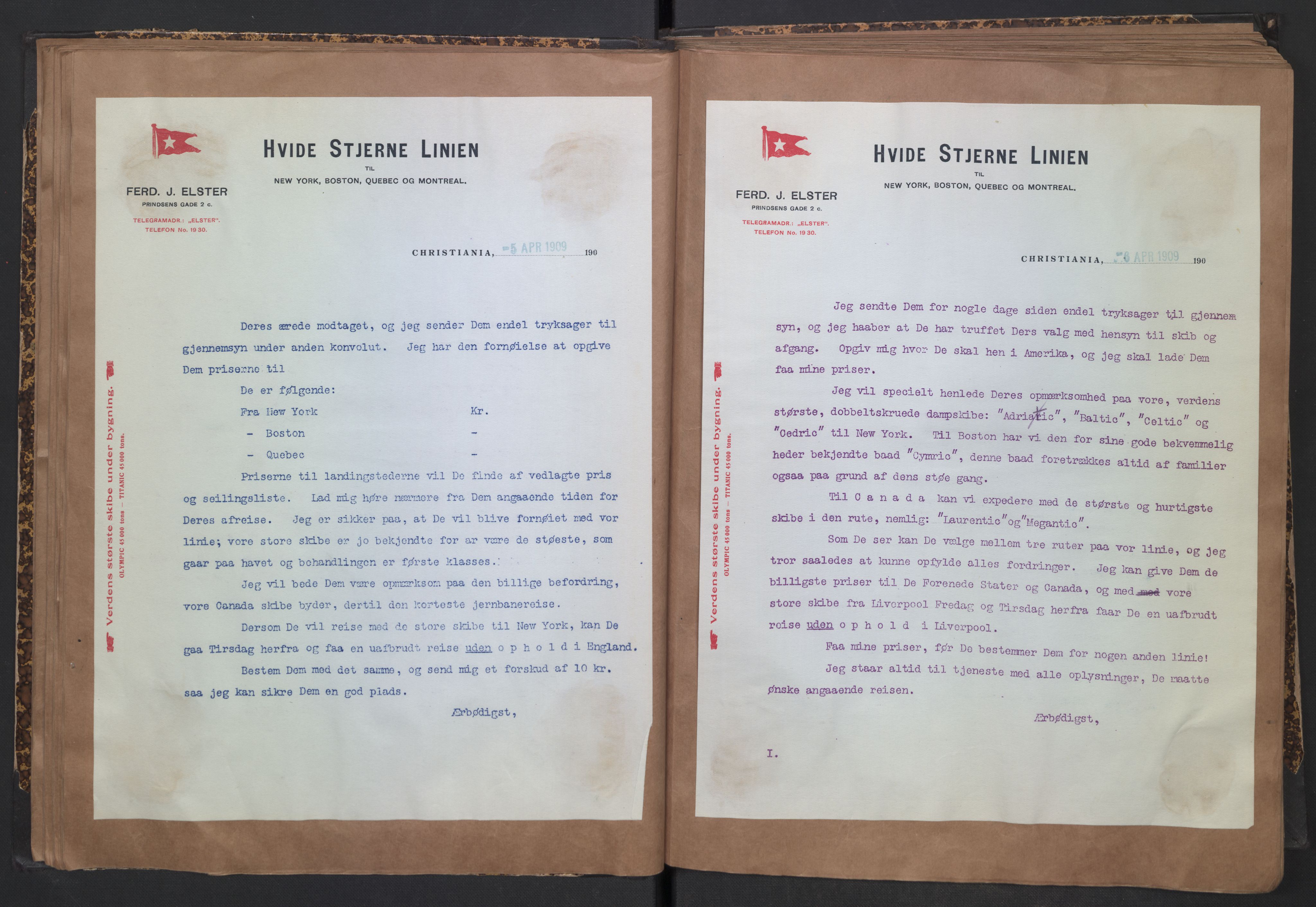 White Star-linjen, AV/SAO-PAO-0201/D/Dc/L0001: Utklippingsbok, 1909-1924, p. 25