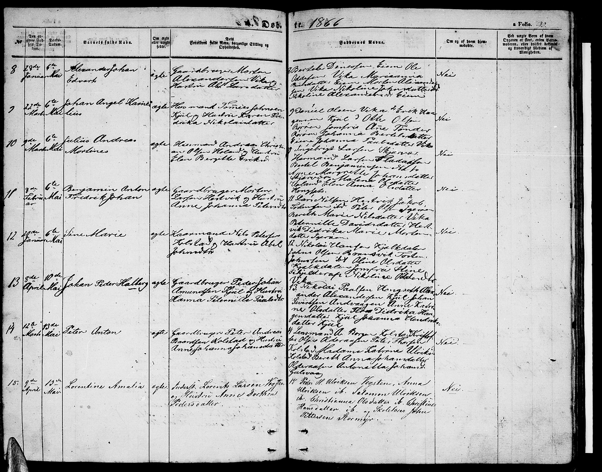 Ministerialprotokoller, klokkerbøker og fødselsregistre - Nordland, AV/SAT-A-1459/816/L0251: Parish register (copy) no. 816C01, 1852-1870, p. 90