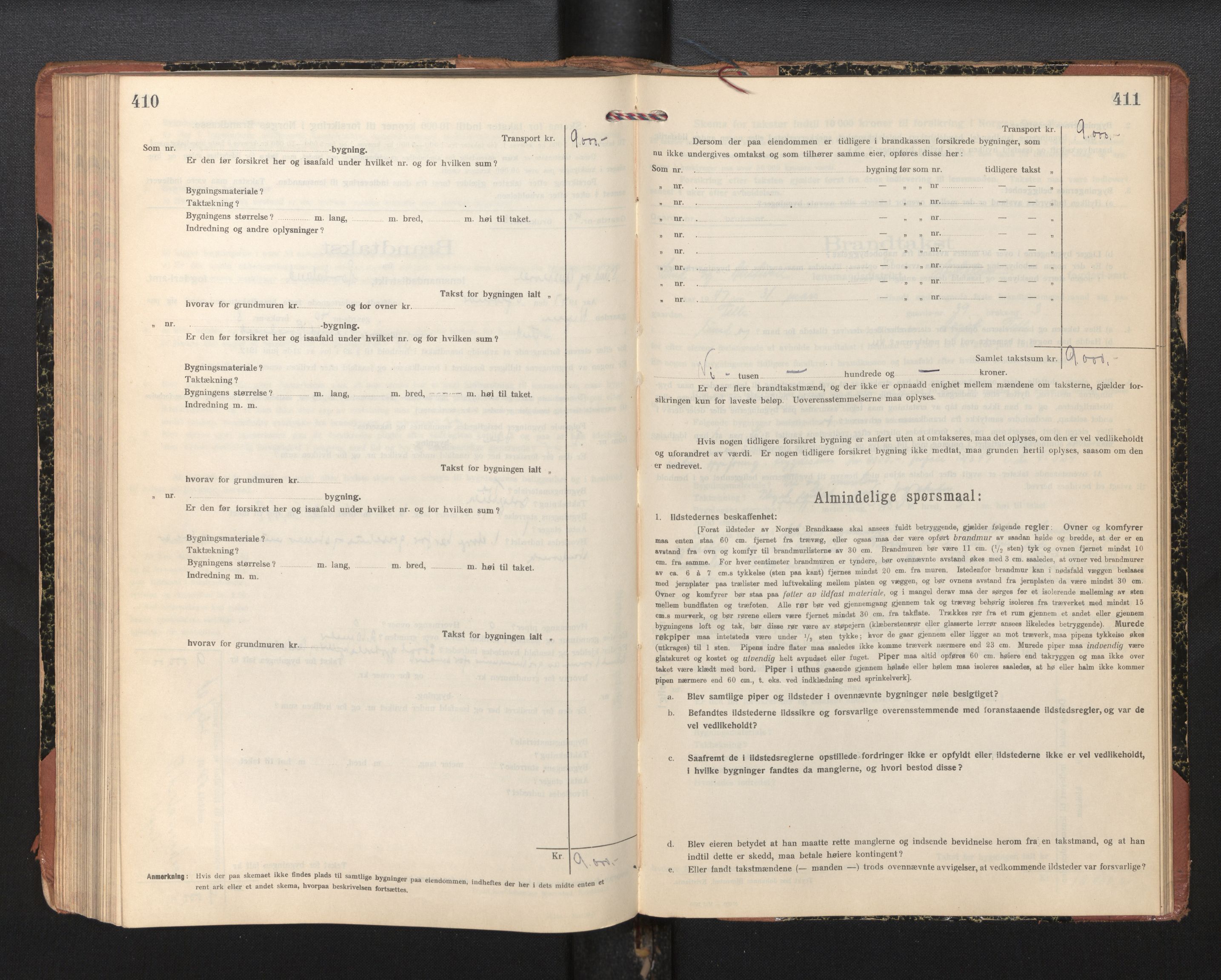Lensmannen i Sund og Austevoll, SAB/A-35201/0012/L0004: Branntakstprotokoll, skjematakst, 1917-1949, p. 410-411