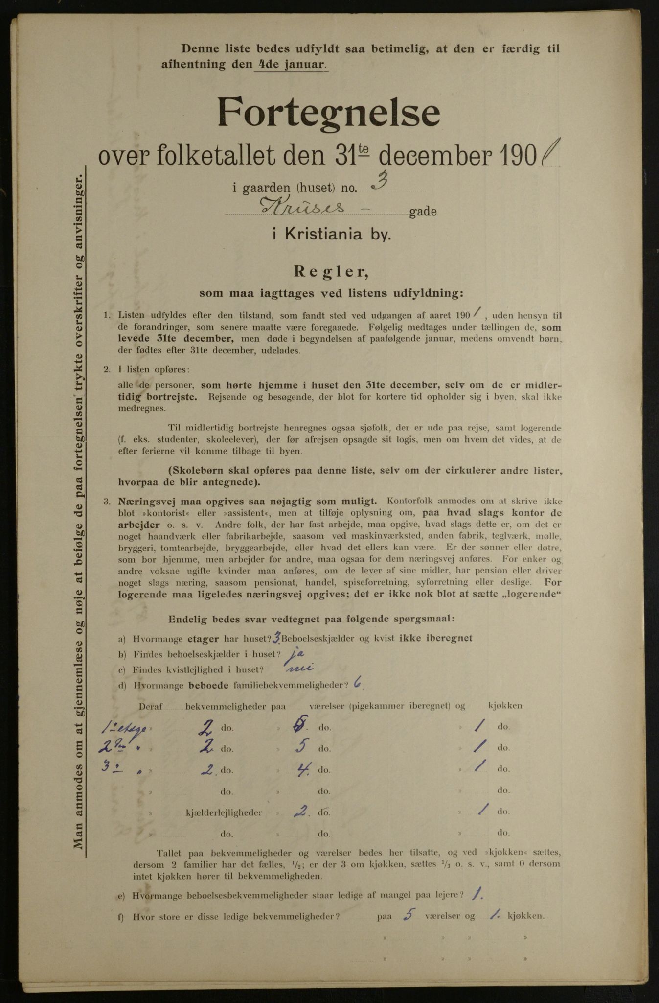 OBA, Municipal Census 1901 for Kristiania, 1901, p. 8451