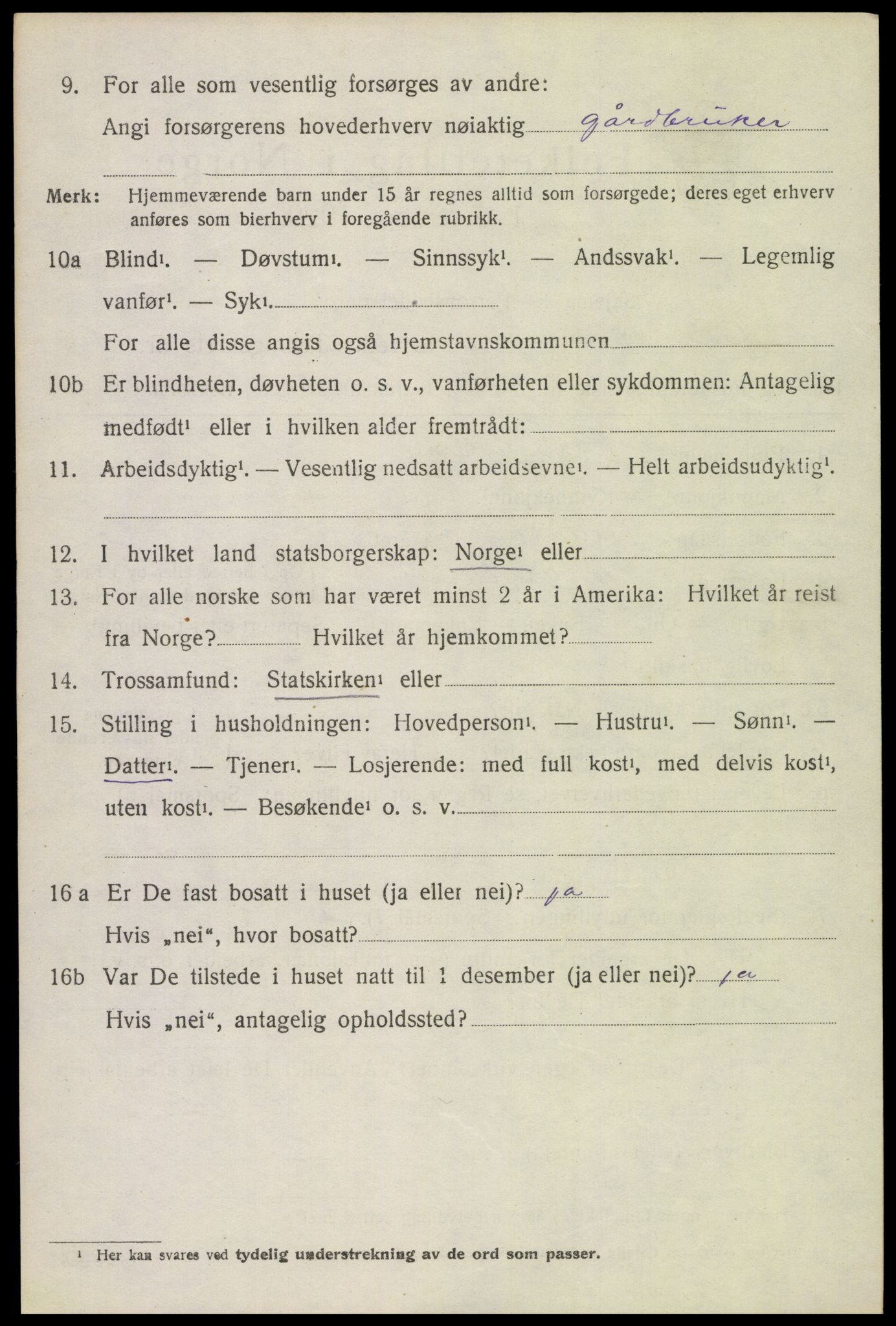 SAH, 1920 census for Brandbu, 1920, p. 3080