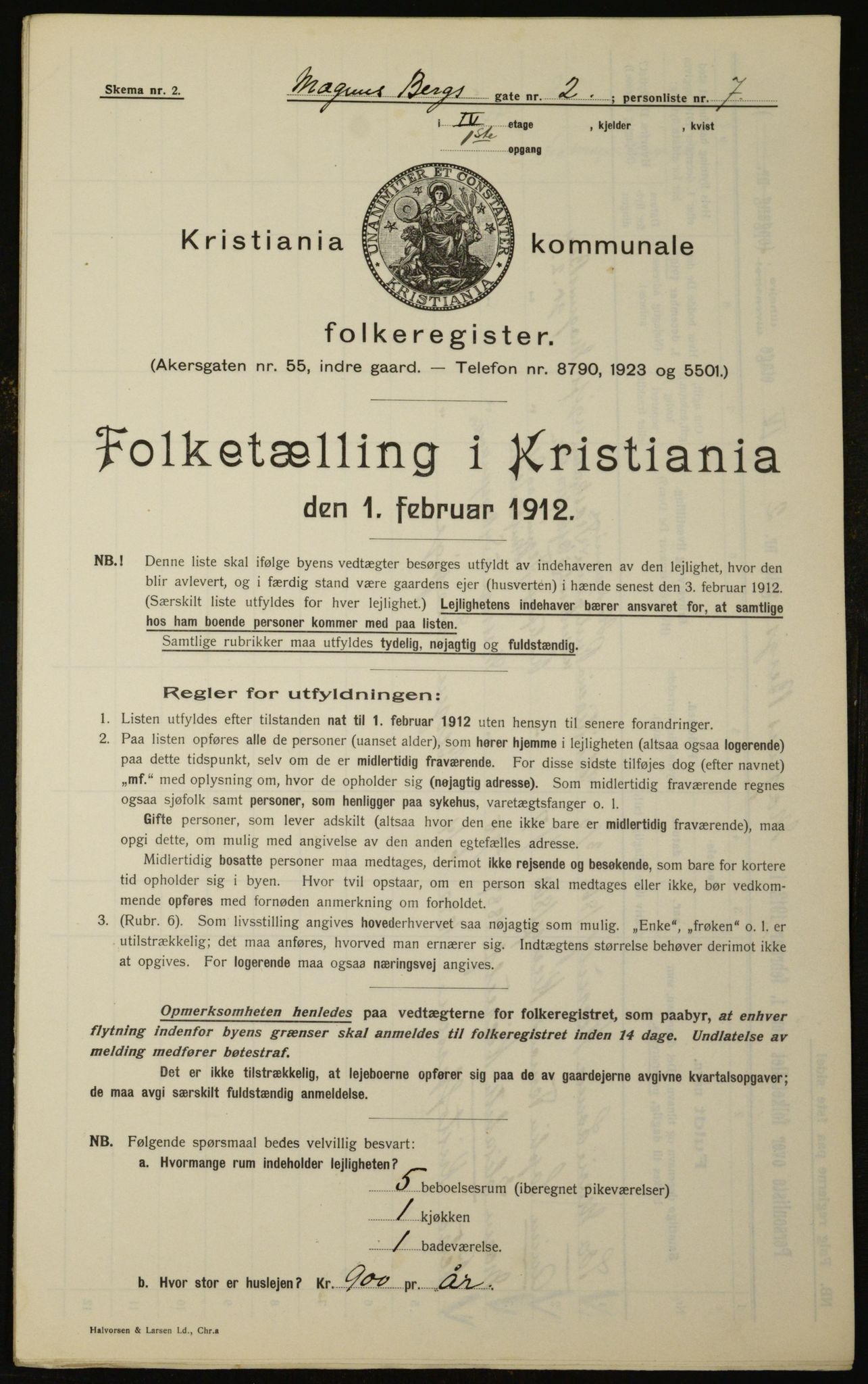 OBA, Municipal Census 1912 for Kristiania, 1912, p. 59437