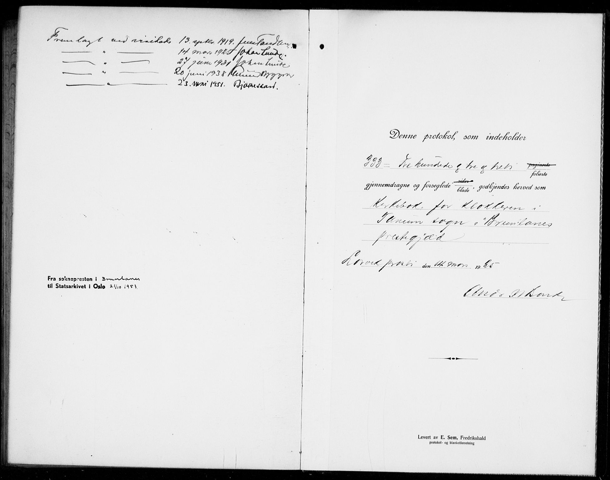 Brunlanes kirkebøker, SAKO/A-342/G/Ga/L0005: Parish register (copy) no. I 5, 1918-1941