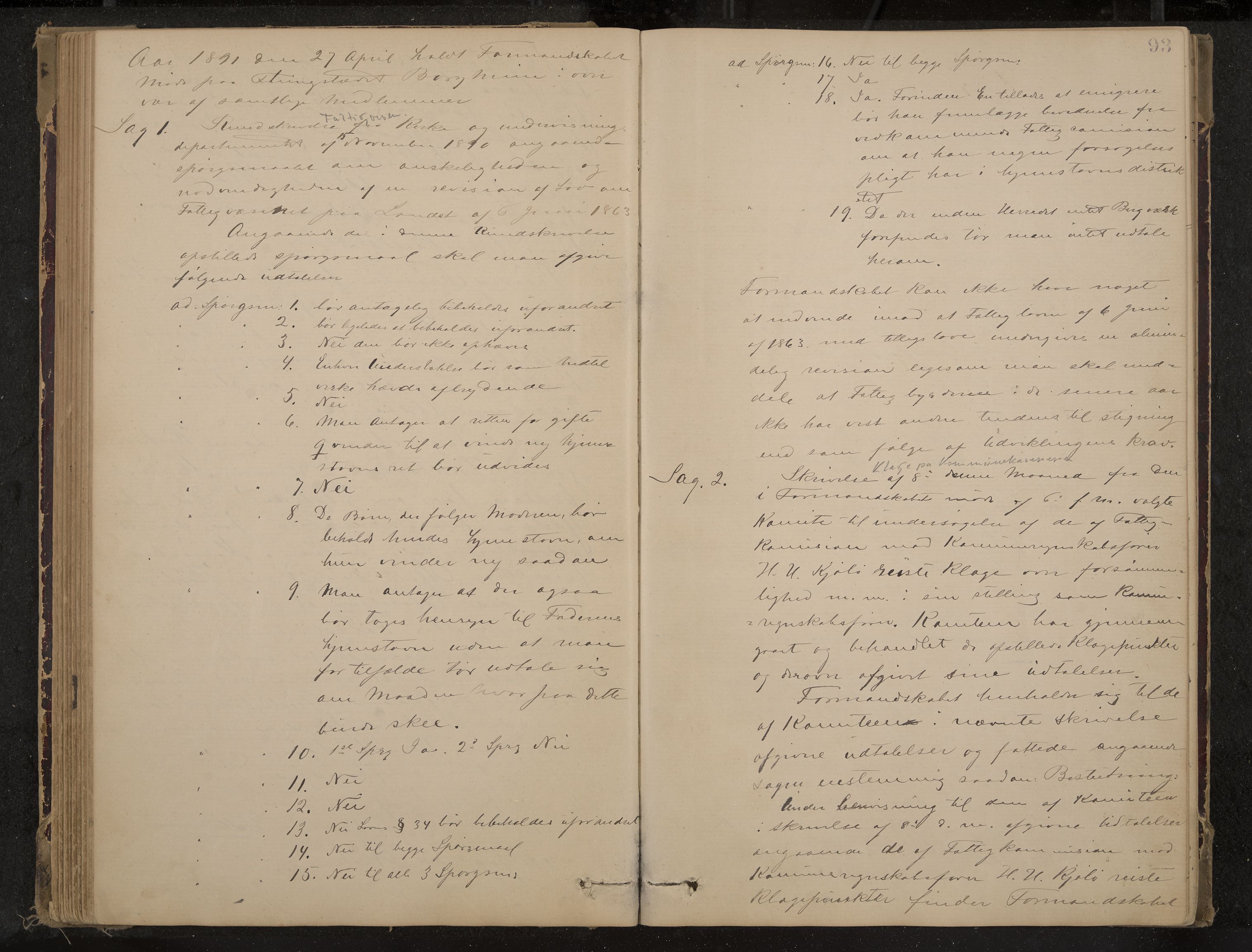 Nøtterøy formannskap og sentraladministrasjon, IKAK/0722021-1/A/Aa/L0004: Møtebok, 1887-1896, p. 93