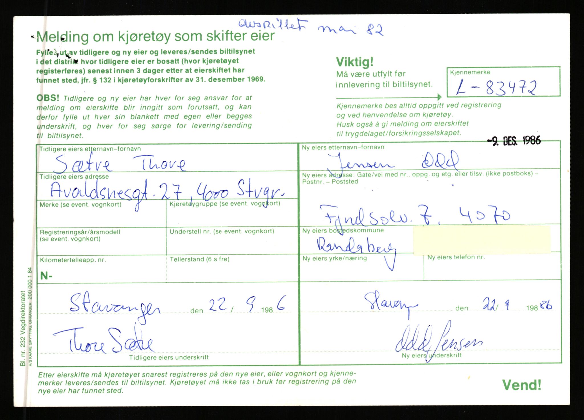 Stavanger trafikkstasjon, AV/SAST-A-101942/0/F/L0072: L-82200 - L-84099, 1930-1971, p. 1545