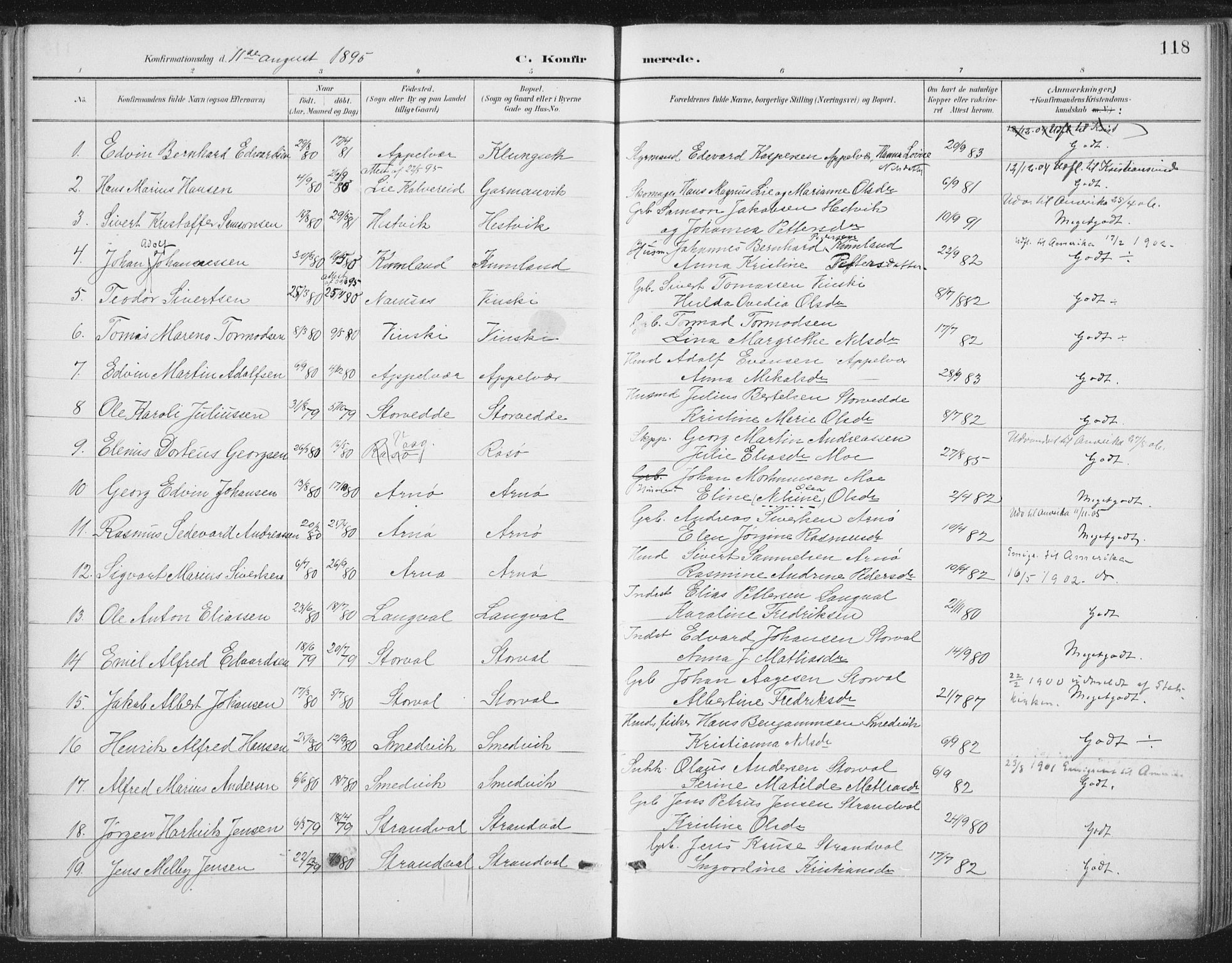 Ministerialprotokoller, klokkerbøker og fødselsregistre - Nord-Trøndelag, AV/SAT-A-1458/784/L0673: Parish register (official) no. 784A08, 1888-1899, p. 118