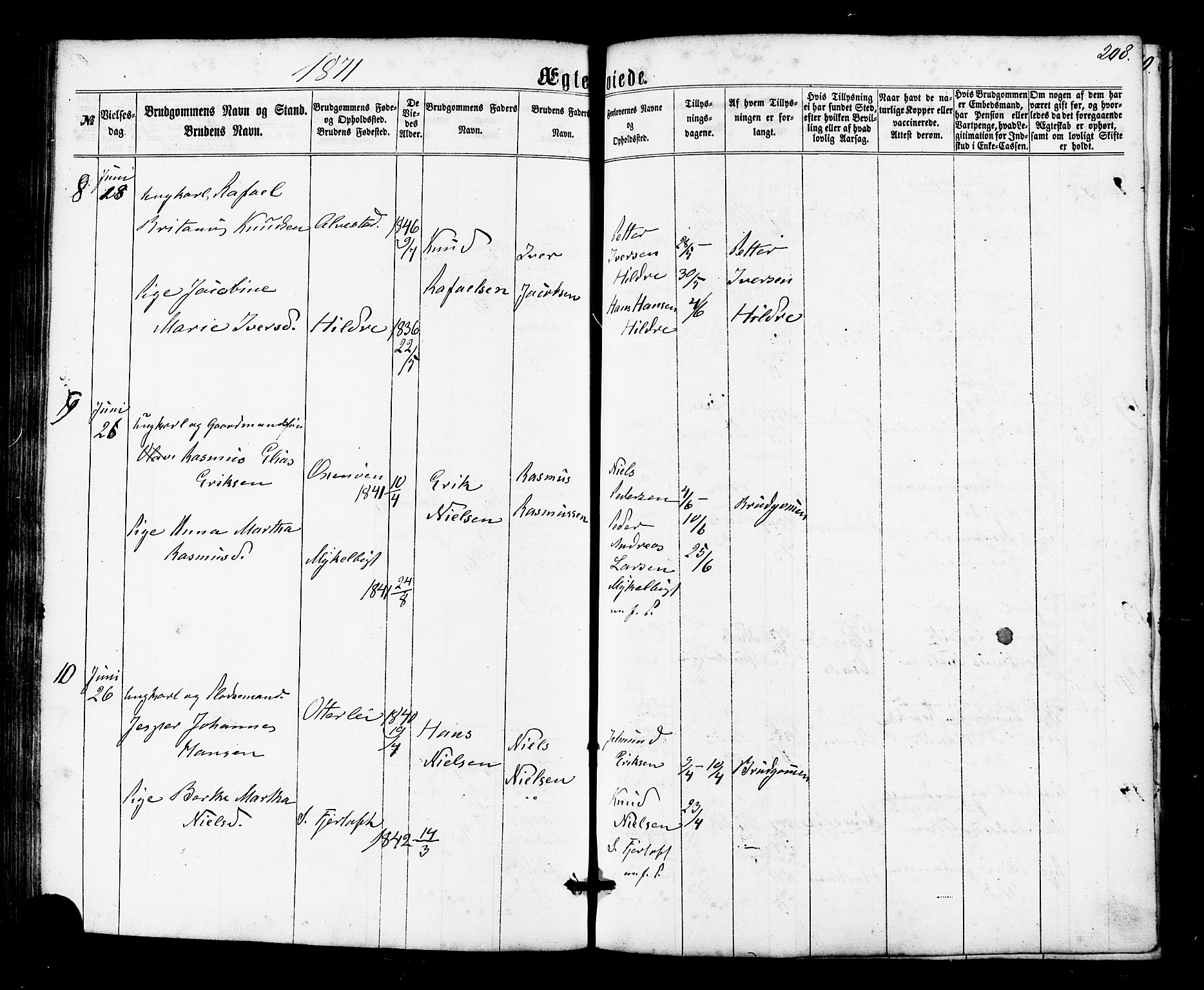 Ministerialprotokoller, klokkerbøker og fødselsregistre - Møre og Romsdal, AV/SAT-A-1454/536/L0498: Parish register (official) no. 536A07, 1862-1875, p. 208