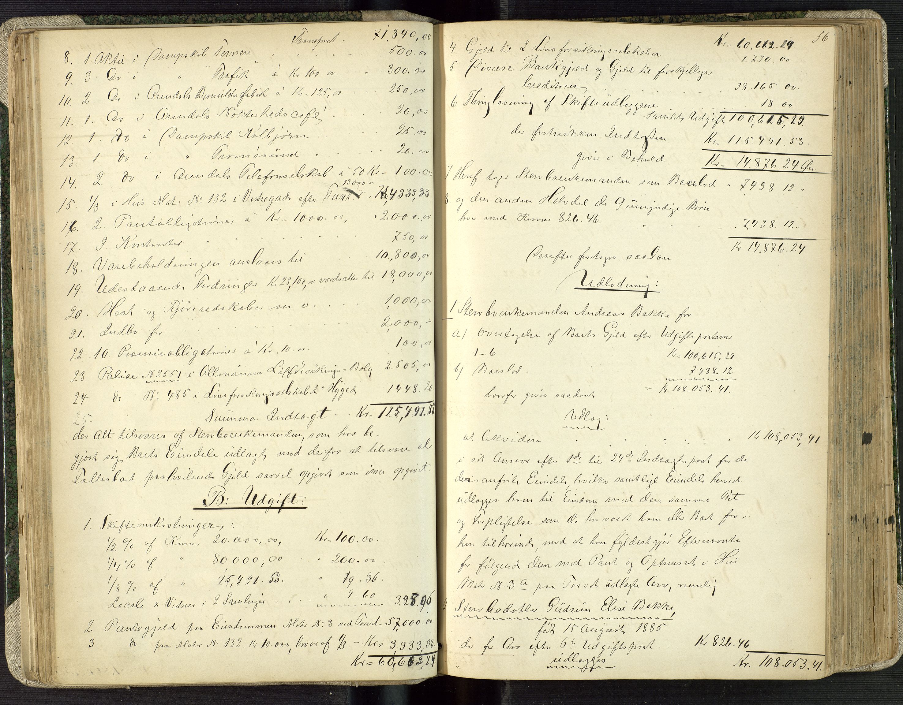 Arendal byfogd, AV/SAK-1222-0001/H/Hc/L0036: Skifteutlodningsprotokoll nr. 34, 1898-1911, p. 56