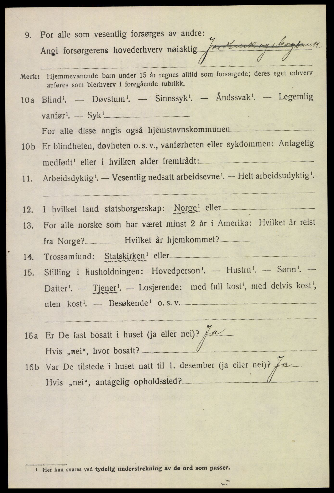 SAH, 1920 census for Nord-Aurdal, 1920, p. 9963