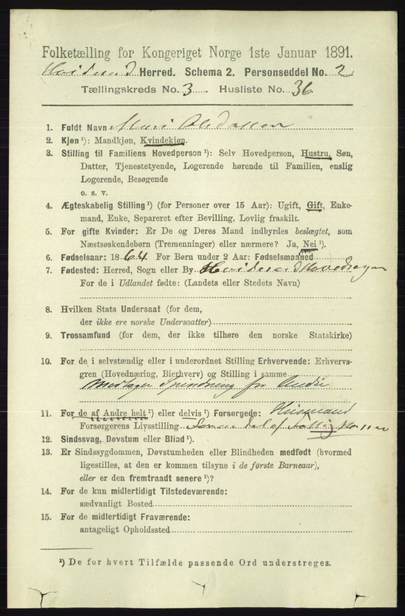 RA, 1891 census for 0829 Kviteseid, 1891, p. 700