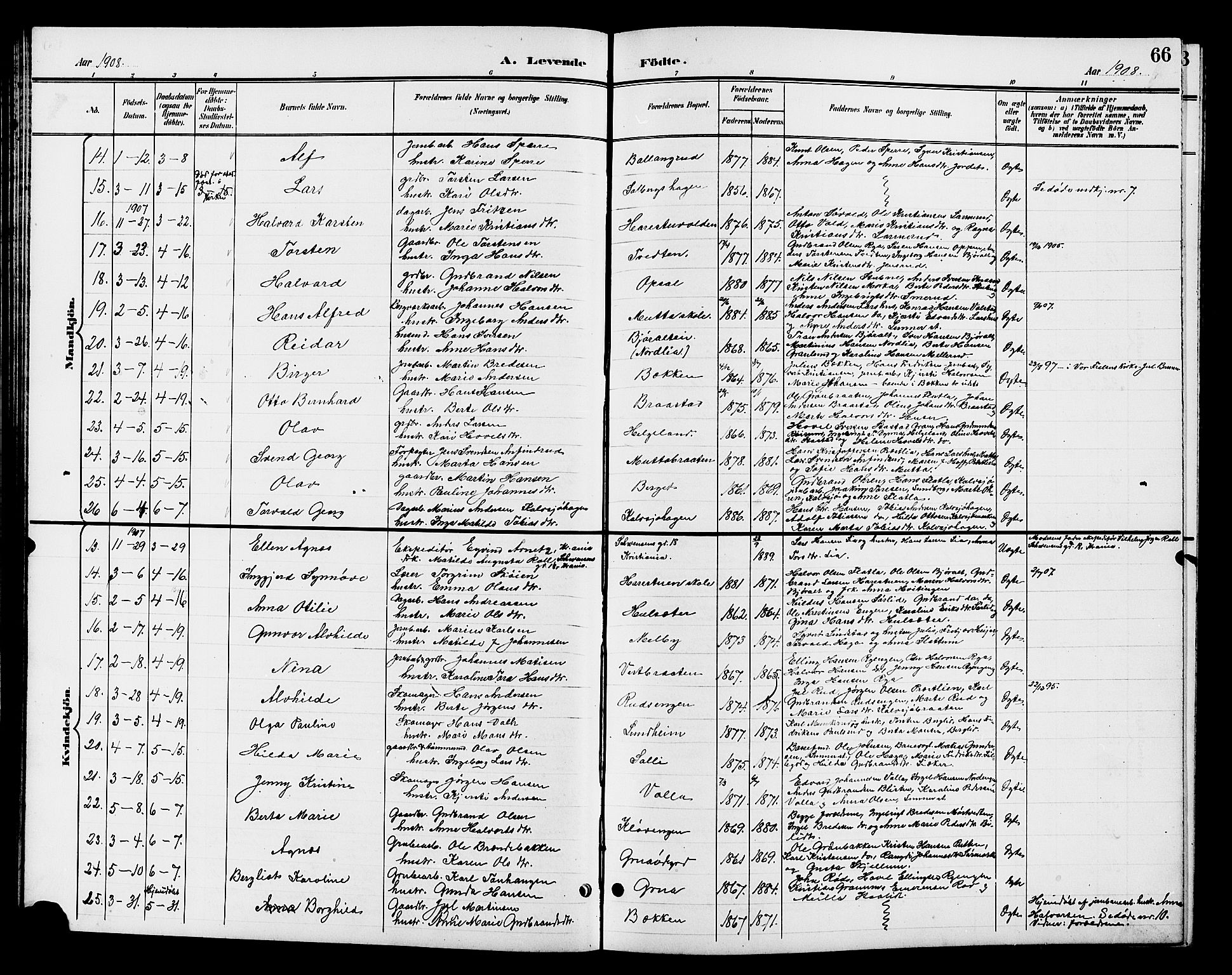 Jevnaker prestekontor, SAH/PREST-116/H/Ha/Hab/L0003: Parish register (copy) no. 3, 1896-1909, p. 66