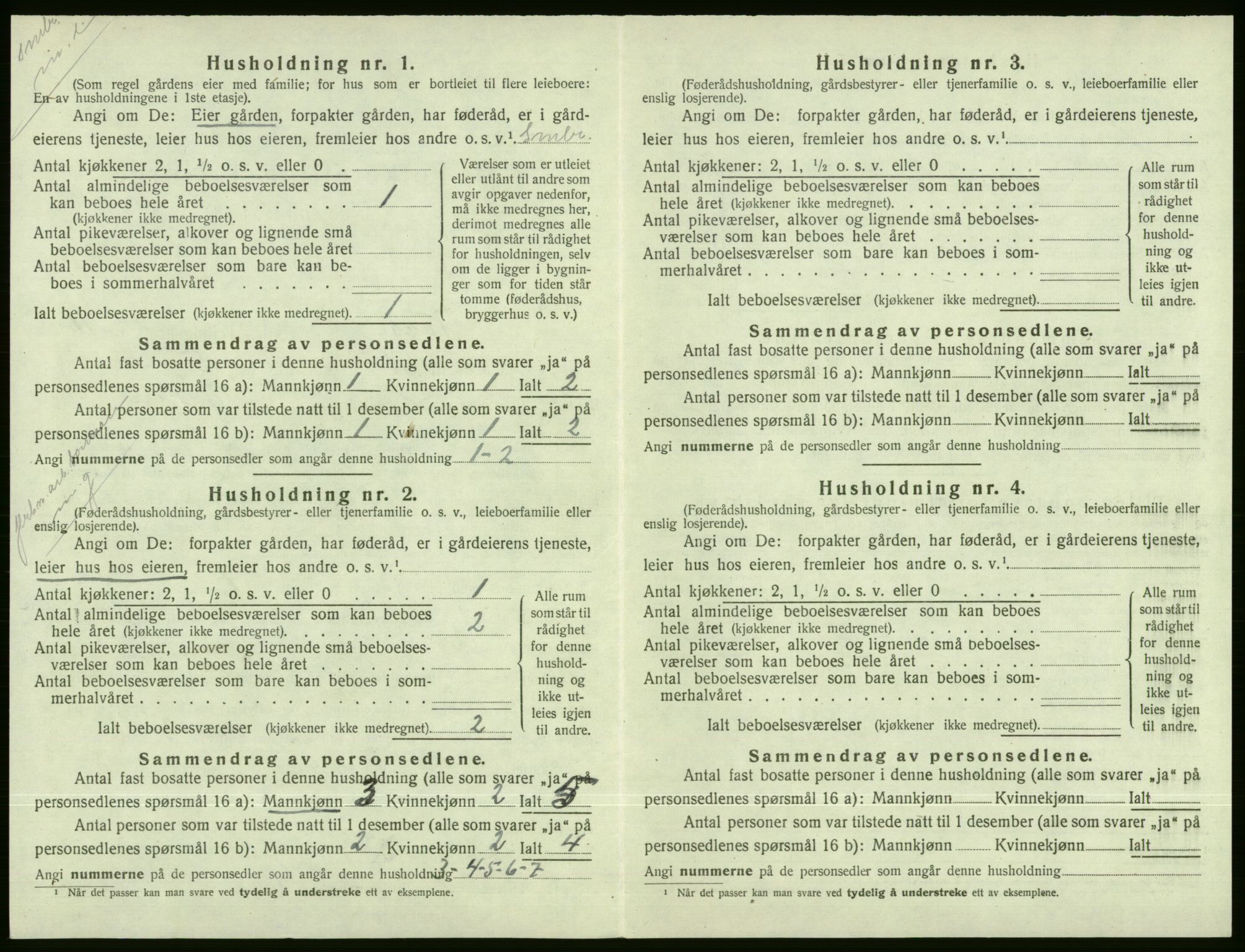 SAB, 1920 census for Voss, 1920, p. 1058