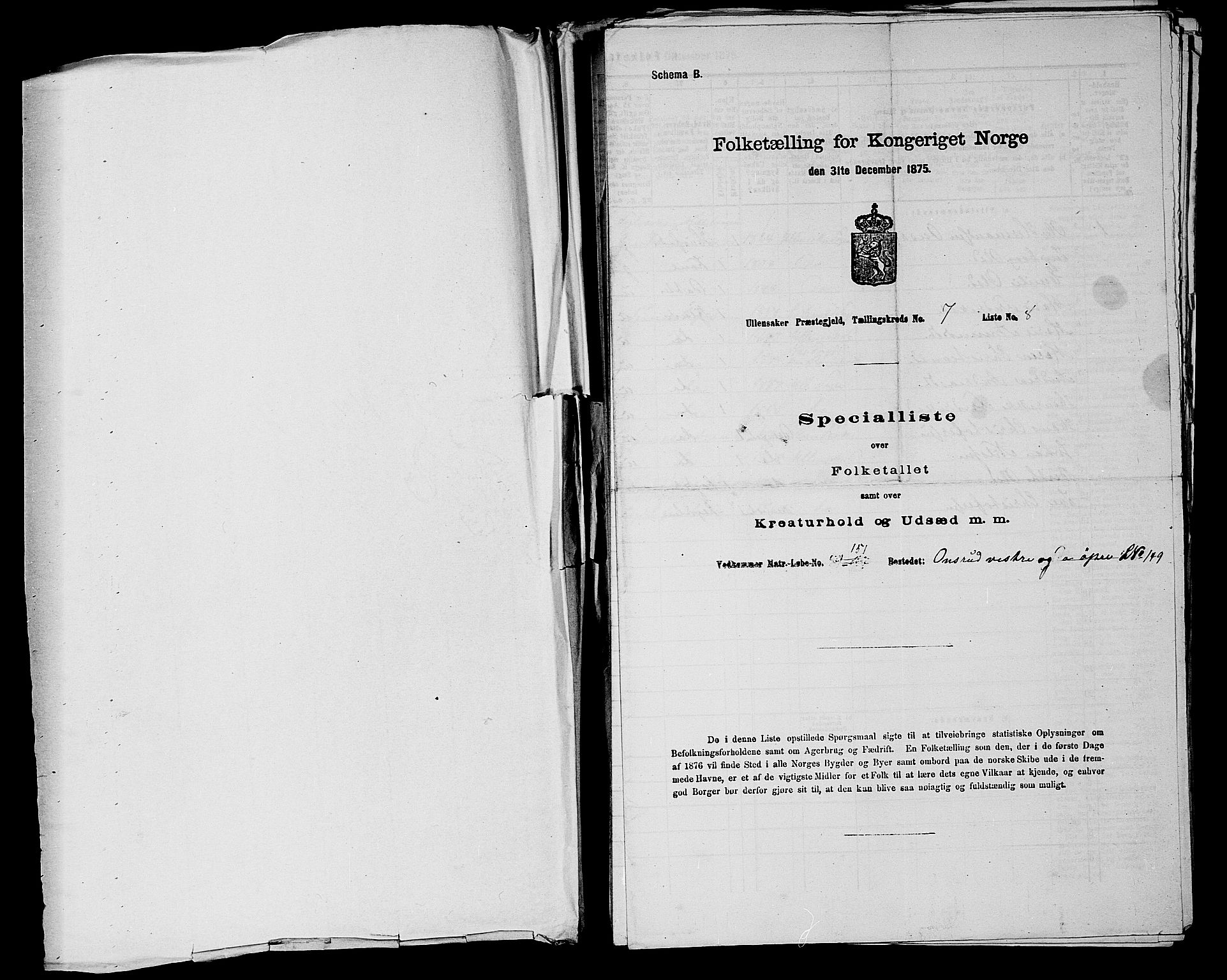 RA, 1875 census for 0235P Ullensaker, 1875, p. 924