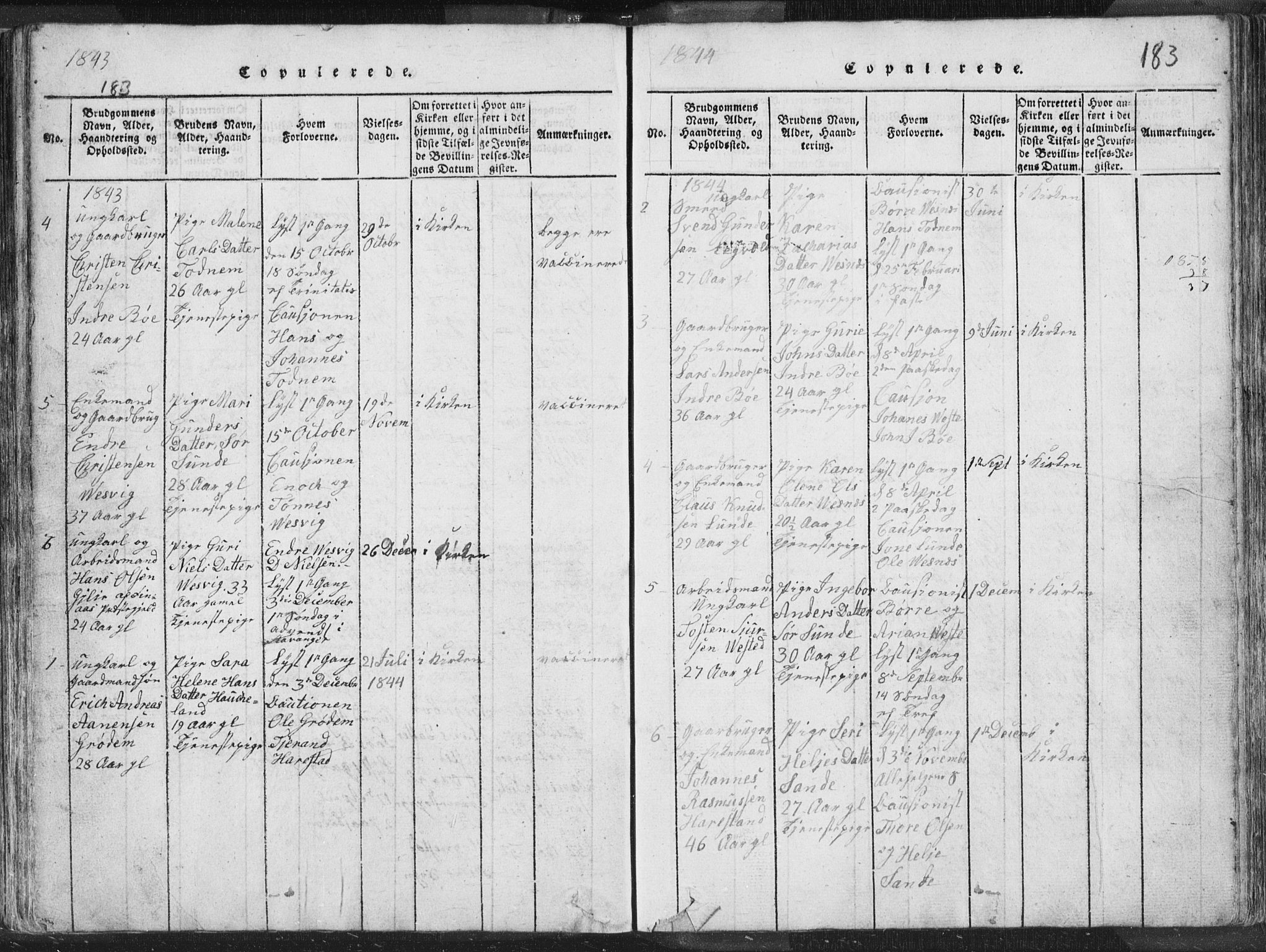 Hetland sokneprestkontor, AV/SAST-A-101826/30/30BA/L0001: Parish register (official) no. A 1, 1816-1856, p. 183